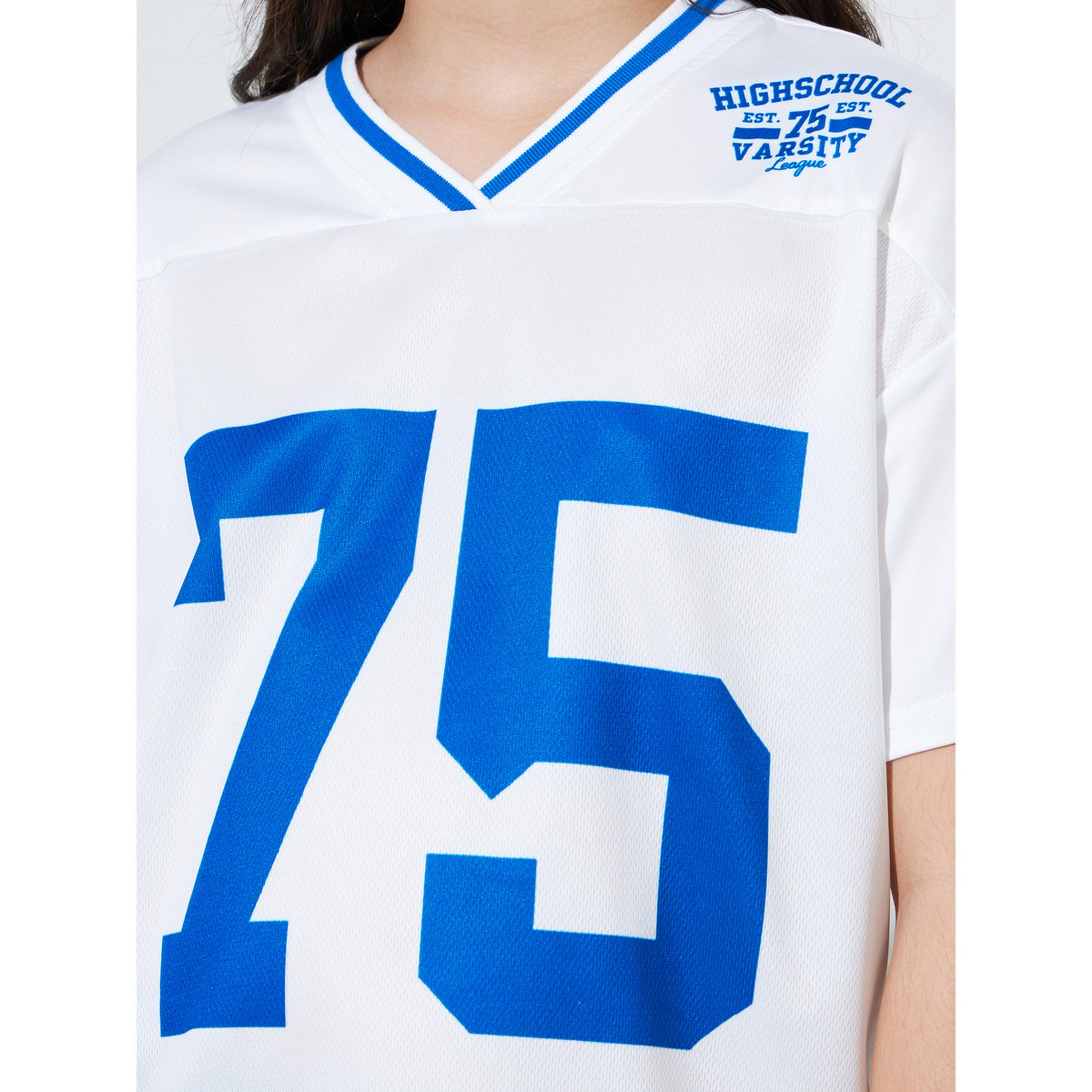 Styli Teen Girls White Graphic Print V Neck Sports T-Shirt-sports-girls-clothing-tops-image-5