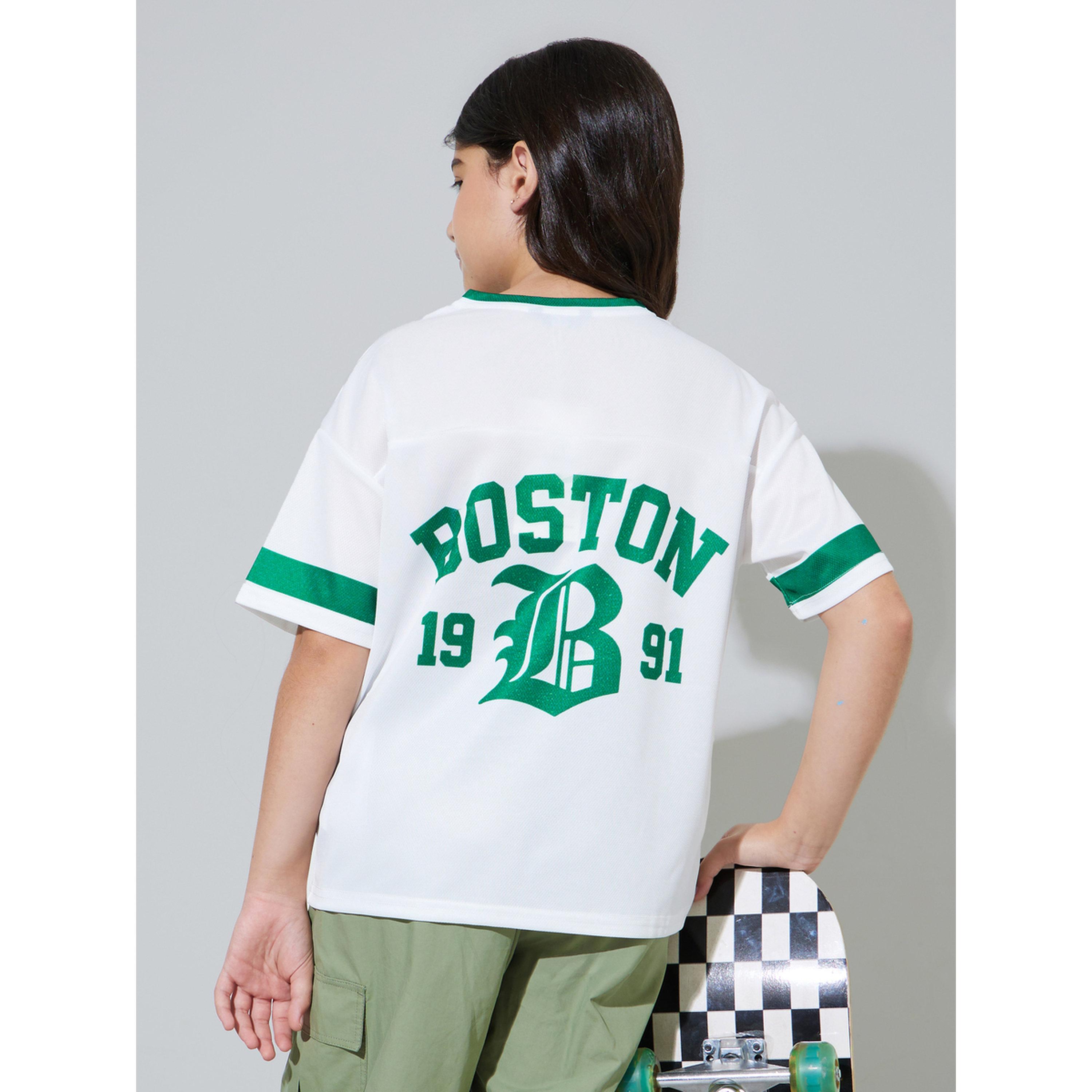 Styli Teen Girls Off White Graphic Print Oversized Sport T-Shirt-sports-girls-clothing-tops-image-4