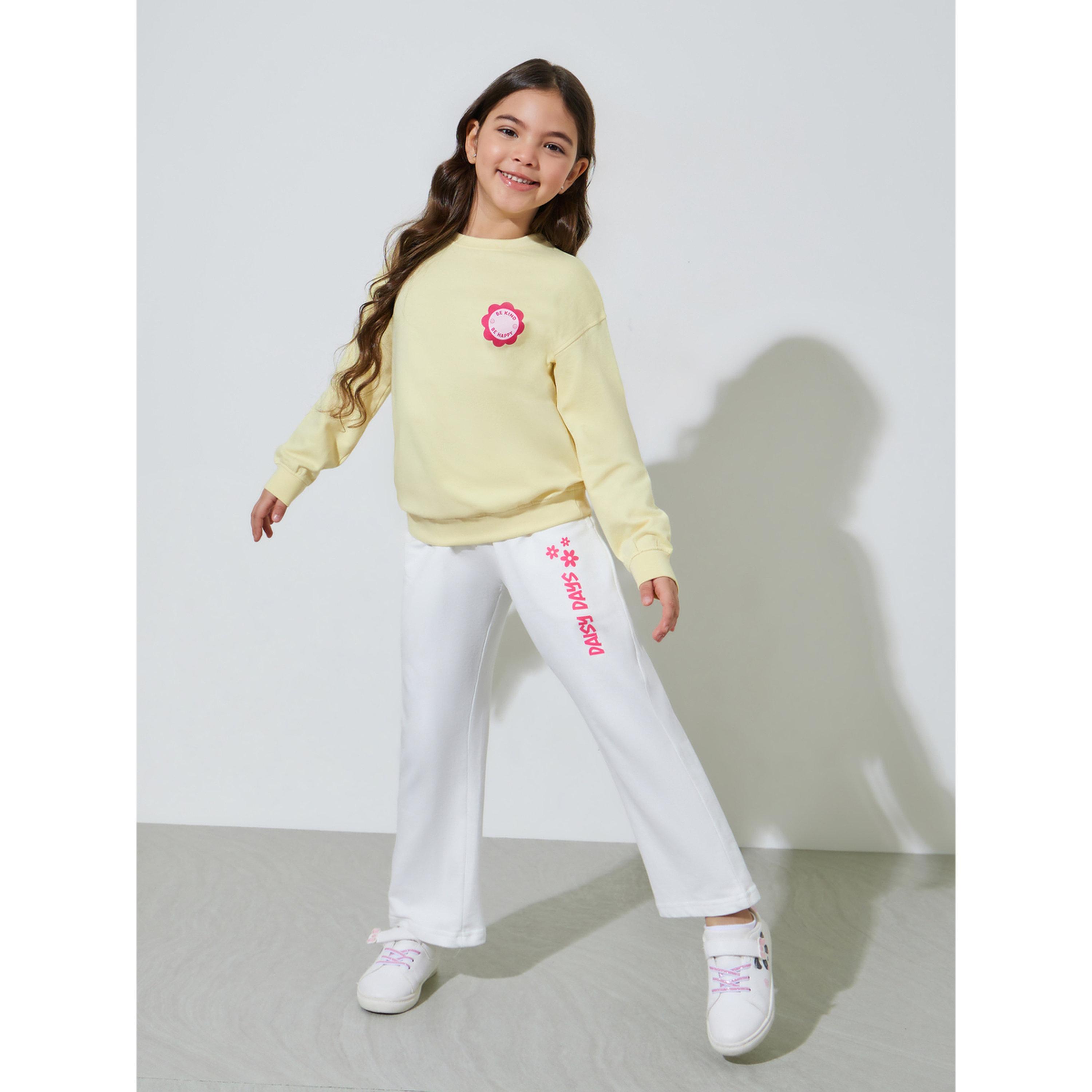 Styli Girls Yellow Graphic Print Oversized Sweatshirt-girls-clothing-sweatshirts-image-1