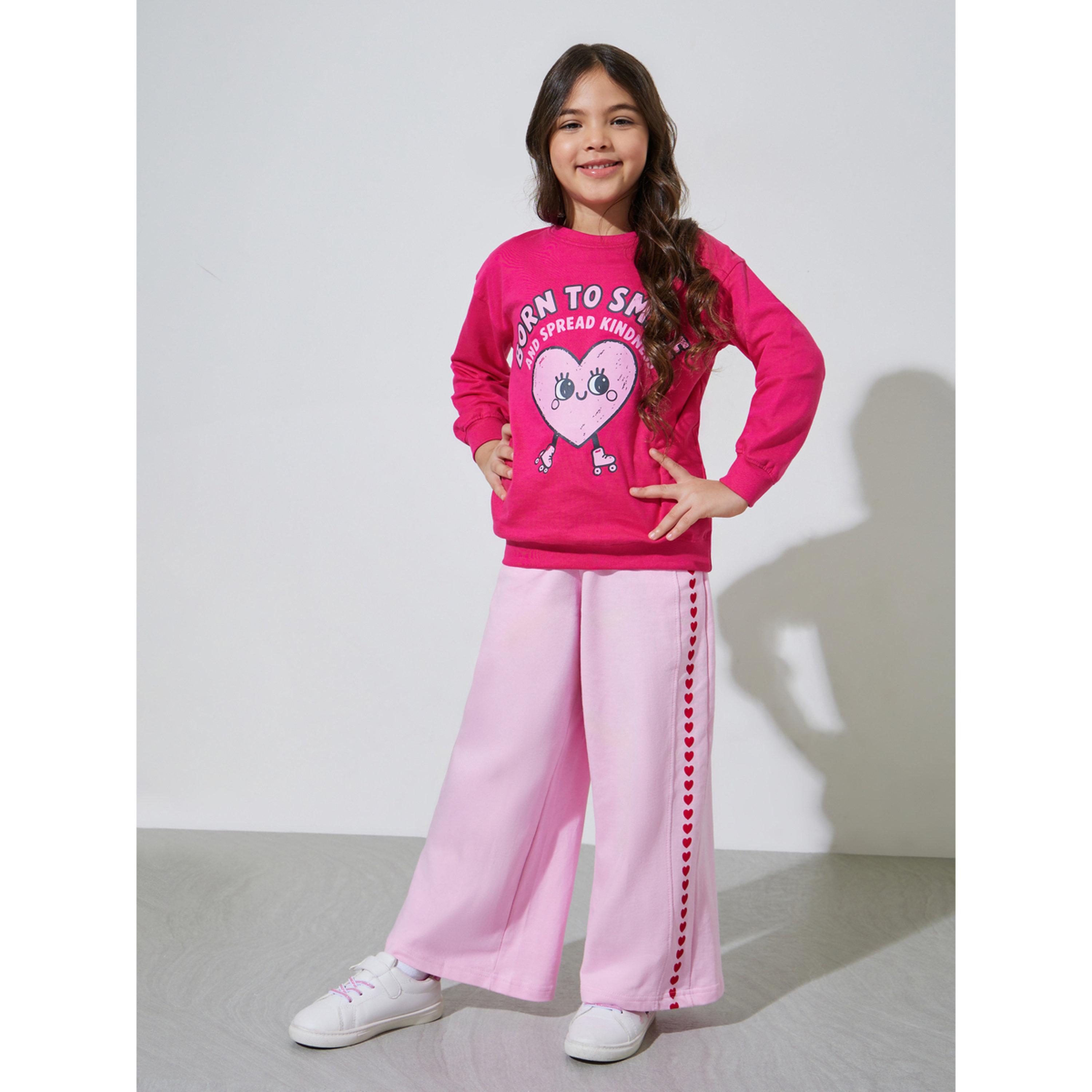 Styli Girl Pink Front and Back Print Oversized Sweatshirt-girls-clothing-sweatshirts-image-2