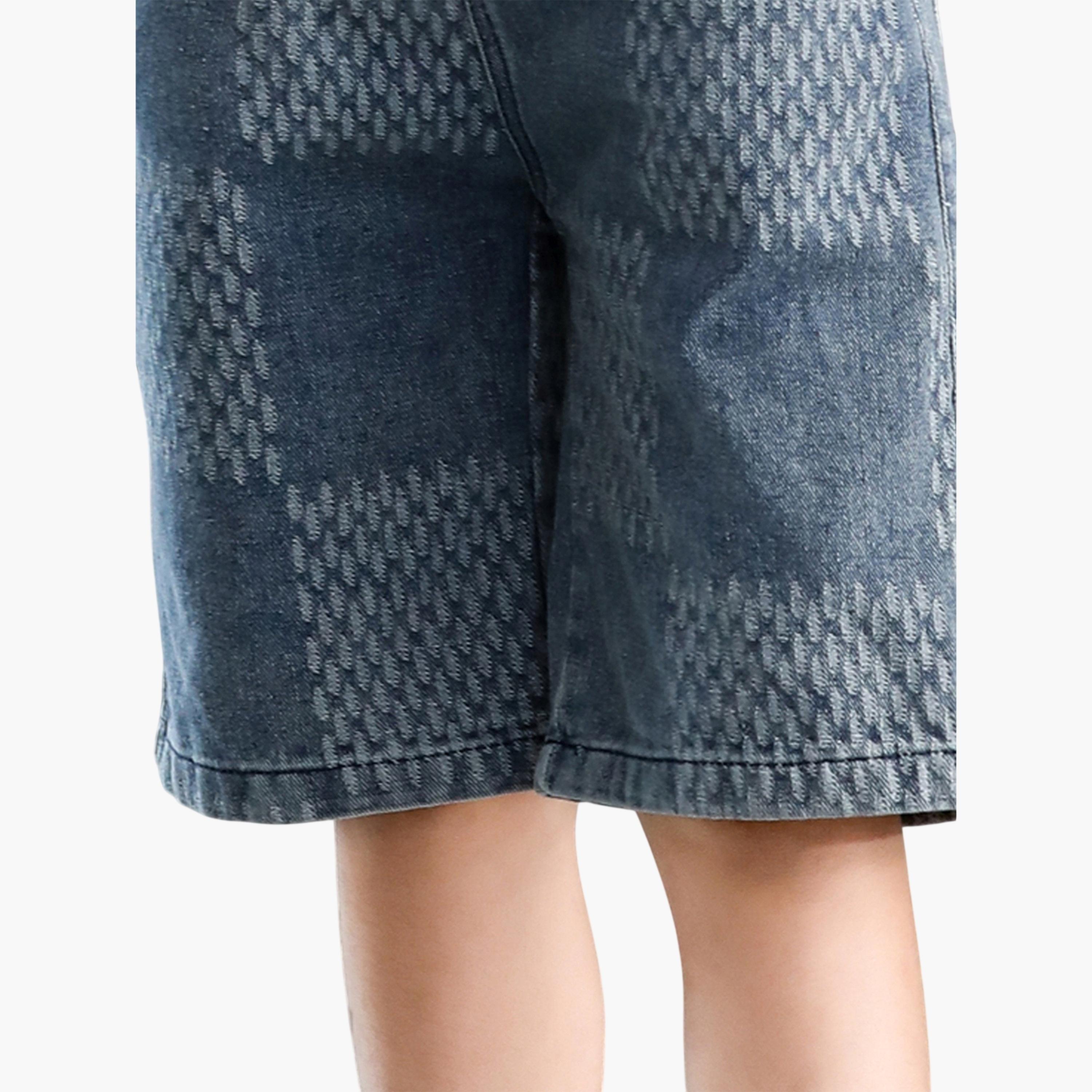 شورت دنيم قطن للأولاد أزرق-boys-clothing-bottoms-shorts-image-4