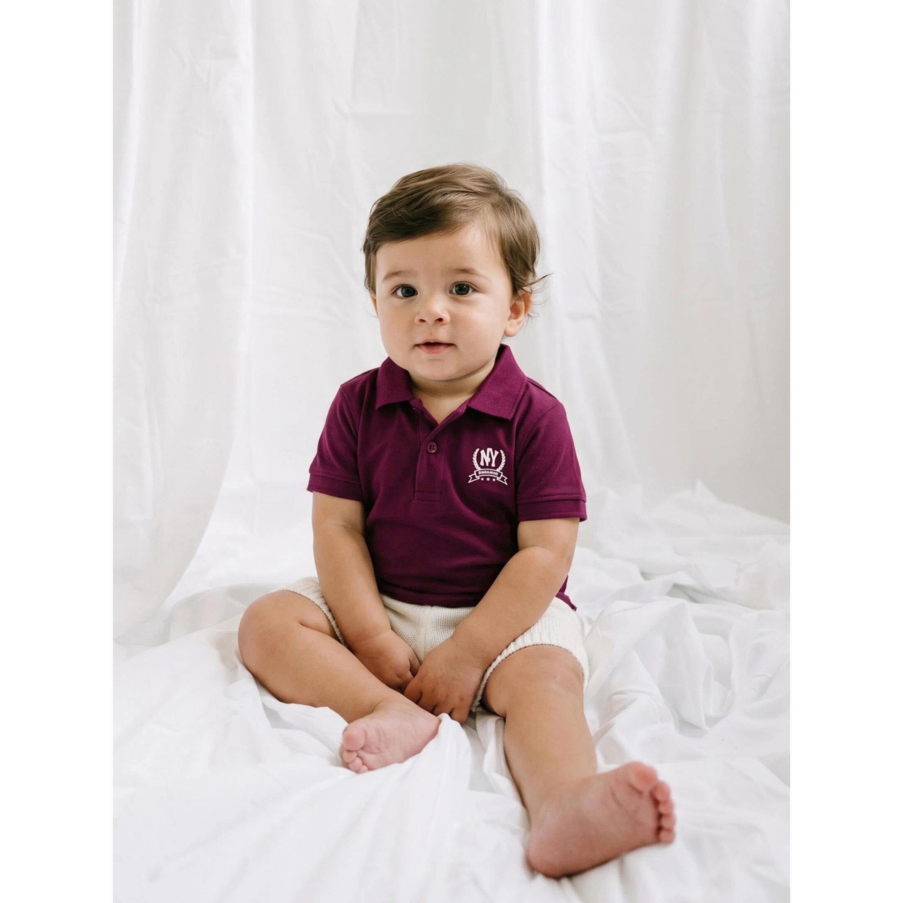 تيشيرت بولو بقصة منتظمة وطبعة نيويورك للأولاد الصغار بورغندي-baby-boys-clothing-tshirtsandpolos-image-2