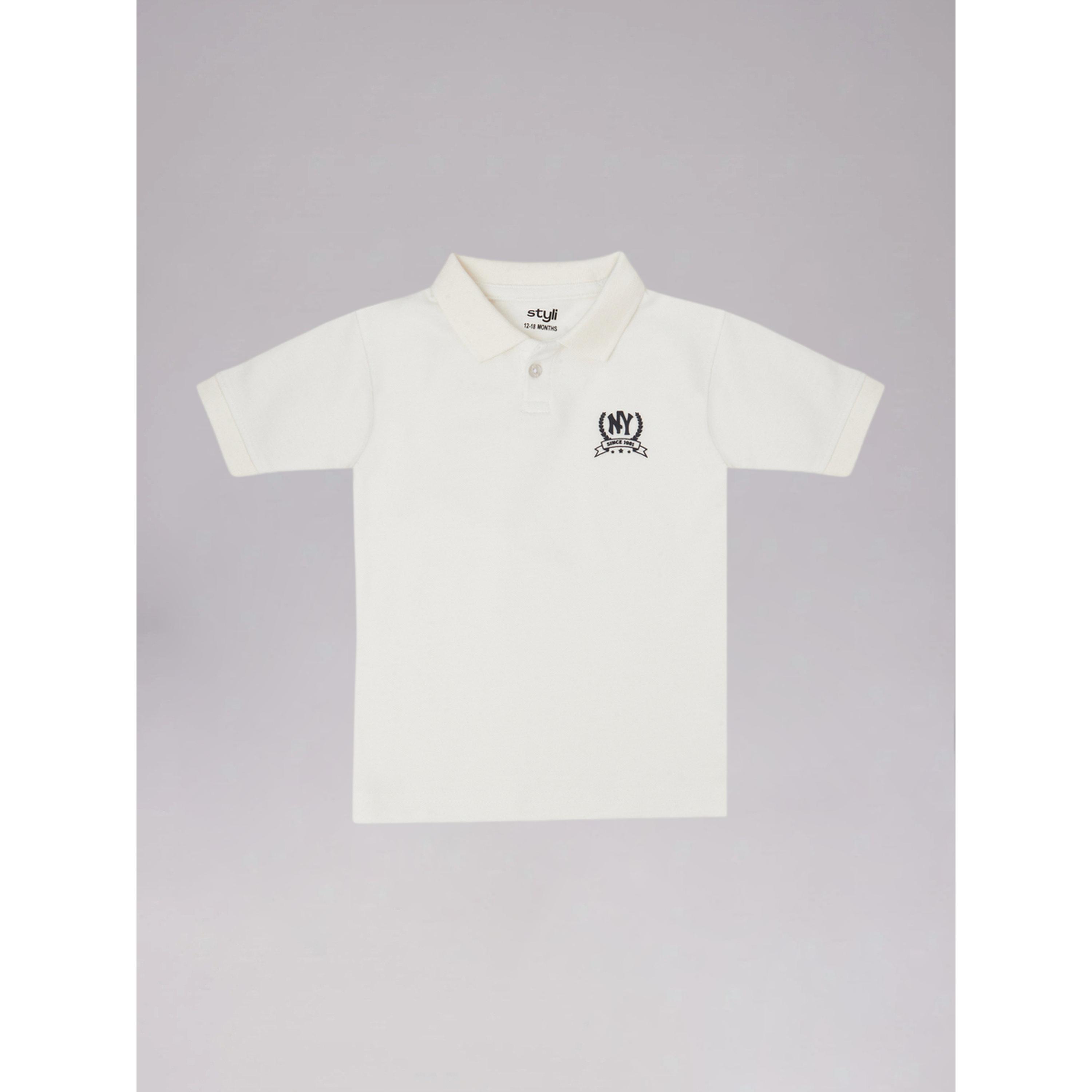 تيشيرت بولو بقصة منتظمة وطبعة نيويورك للأولاد الصغار أوف وايت-baby-boys-clothing-tshirtsandpolos-image-1