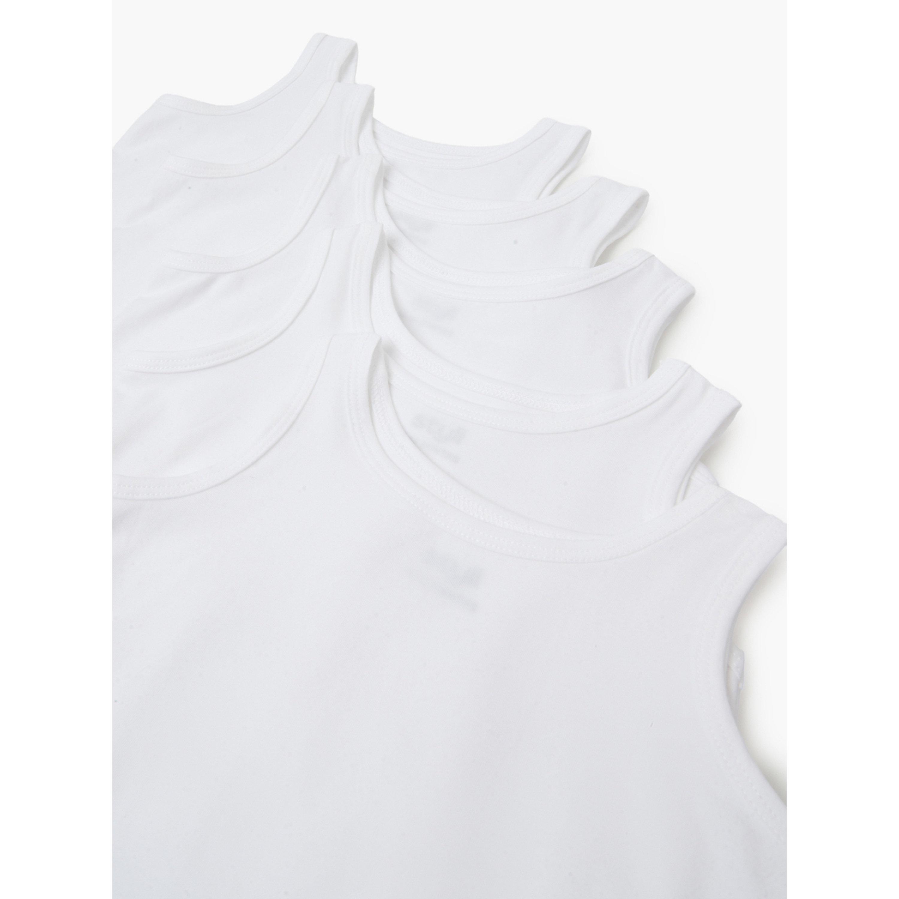 Styli Pack of 5 - Baby Boy Off white Solid Vests-boys-clothing-innerwear-image-4