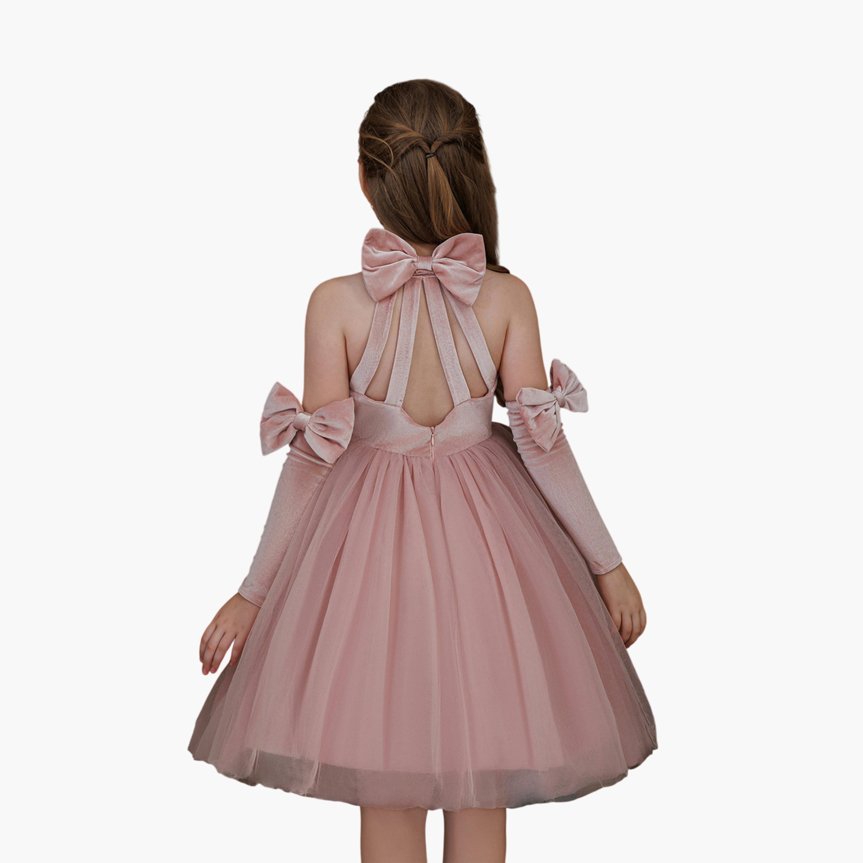 فستان وردي بحافة واسعة بطول الركبة-girls-clothing-dressesandjumpsuits-image-3