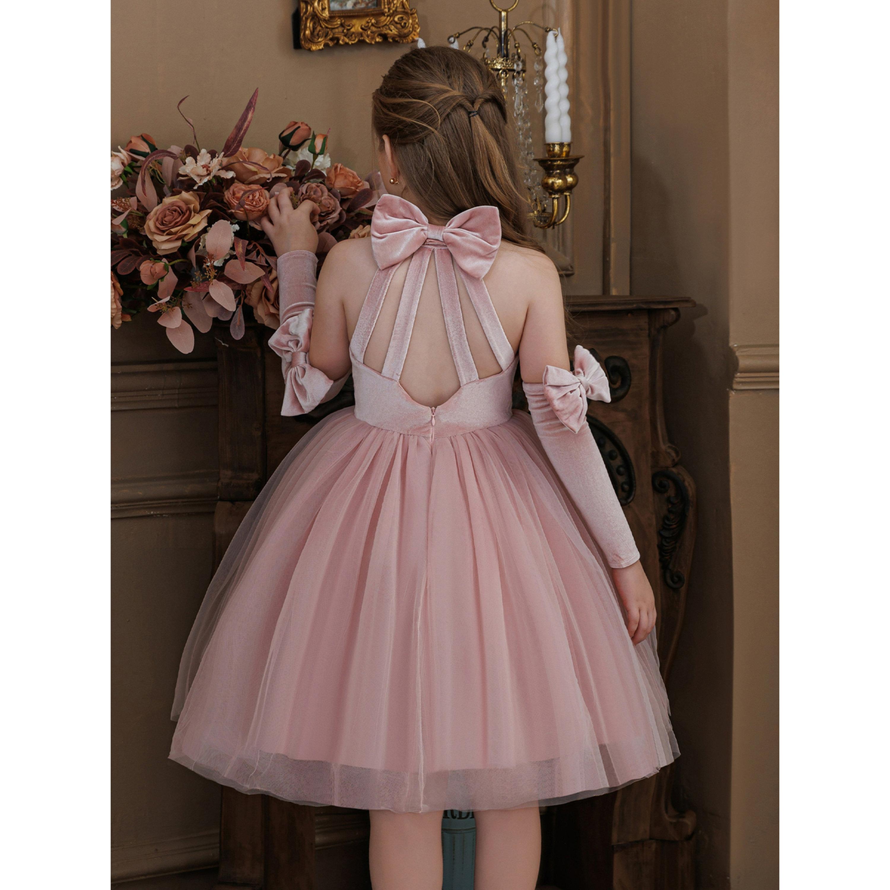 فستان وردي بحافة واسعة بطول الركبة-girls-clothing-dressesandjumpsuits-image-4