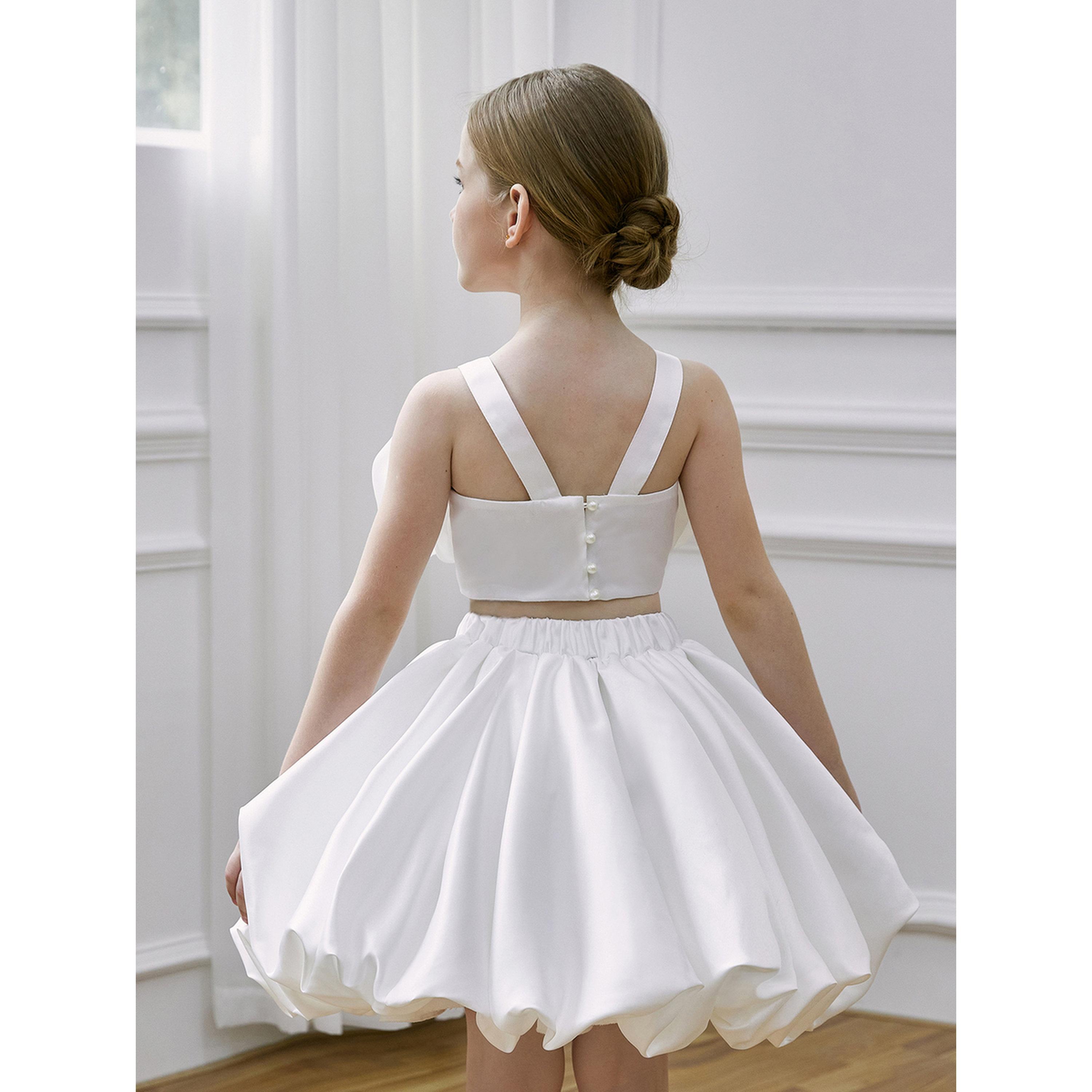 فستان أبيض بحافة واسعة بطول الركبة-girls-clothing-dressesandjumpsuits-image-2