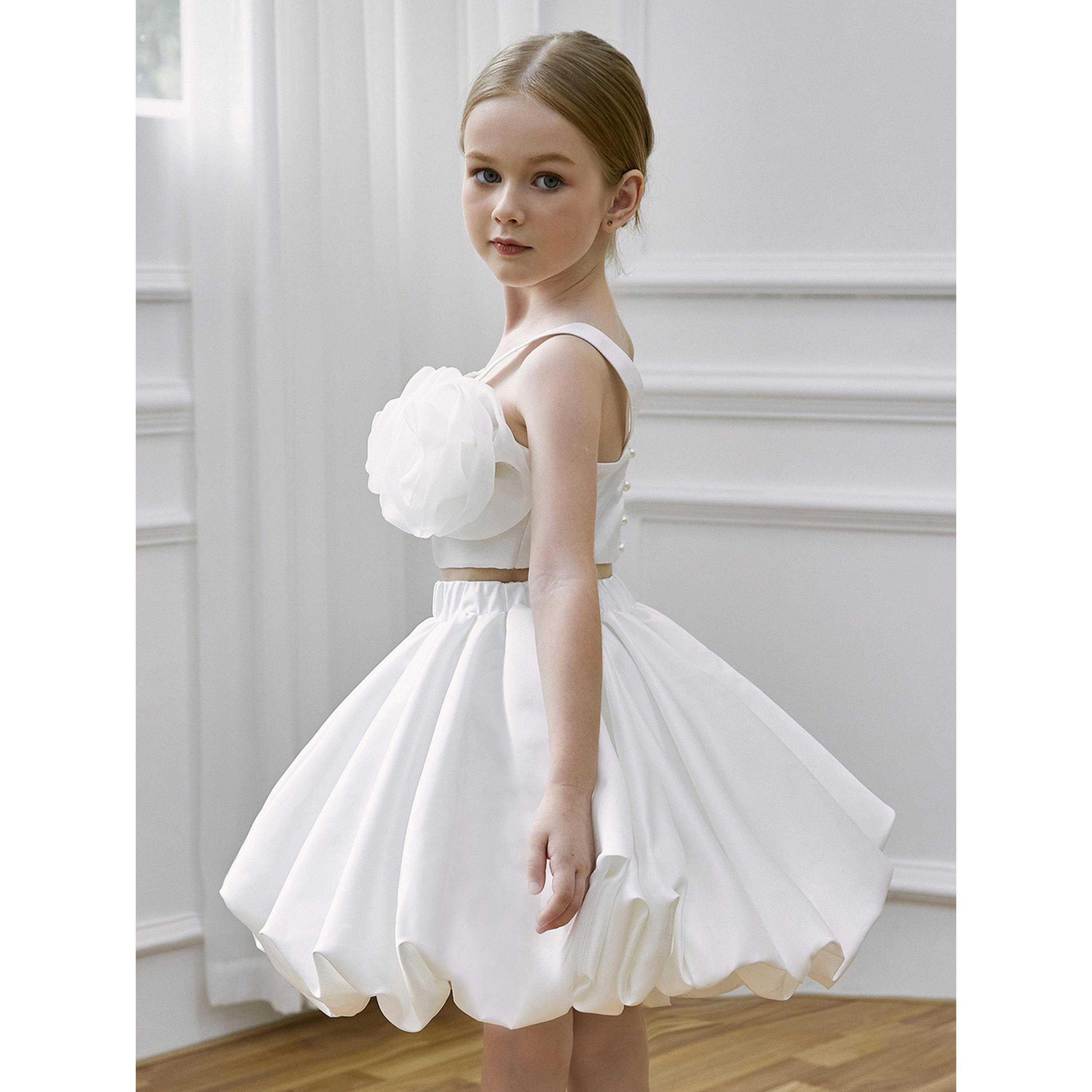 فستان أبيض بحافة واسعة بطول الركبة-girls-clothing-dressesandjumpsuits-image-3