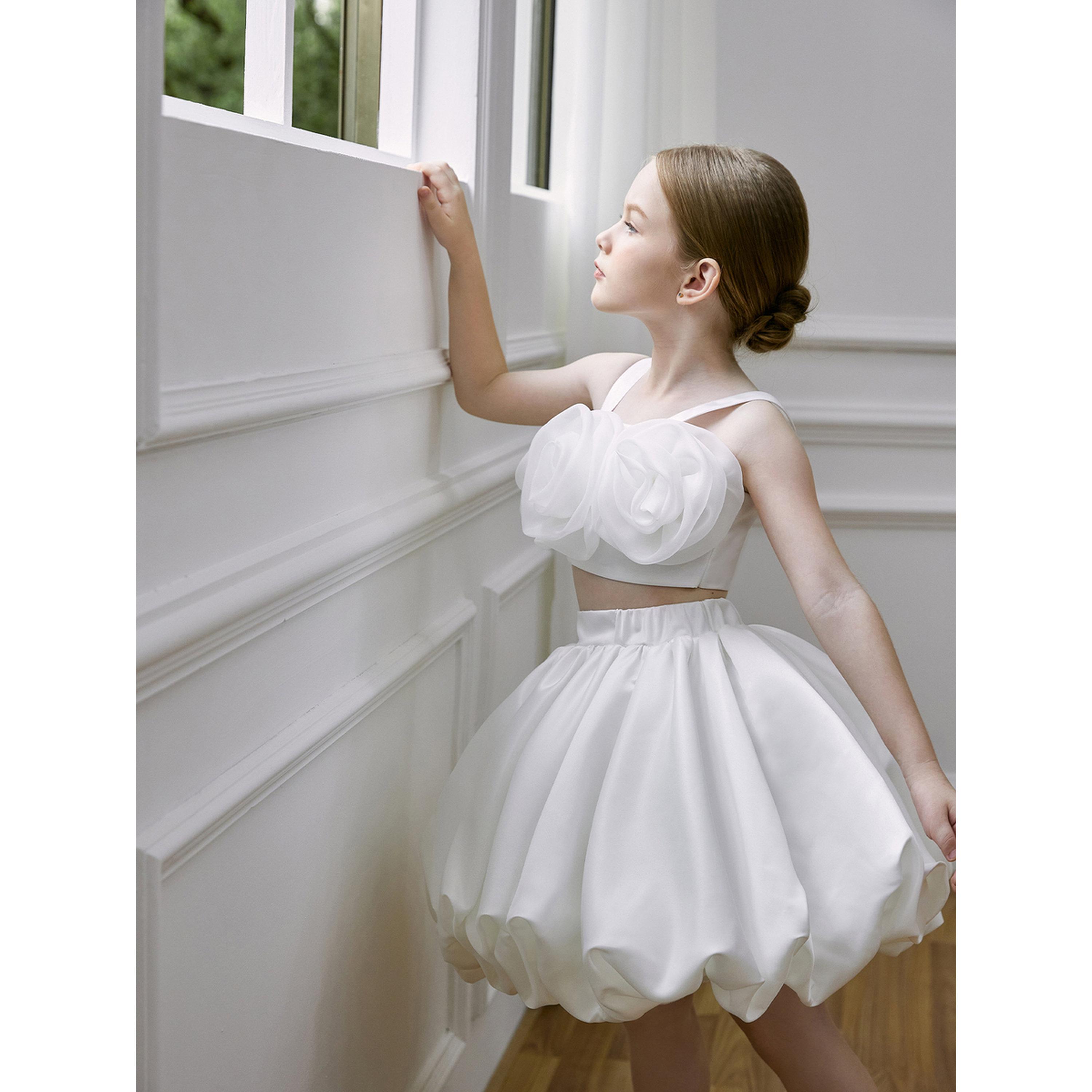 فستان أبيض بحافة واسعة بطول الركبة-girls-clothing-dressesandjumpsuits-image-4