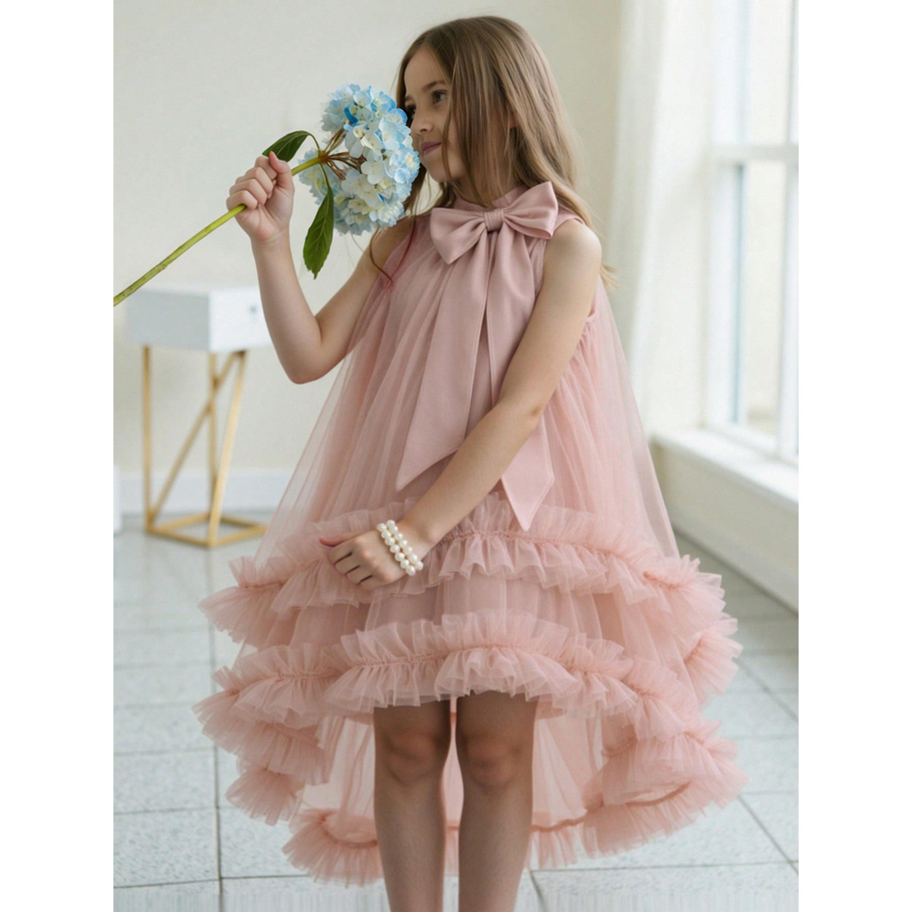 Take Two Girls Pink A-Line Knee-Length Ruffle Dress-girls-clothing-dressesandjumpsuits-image-2