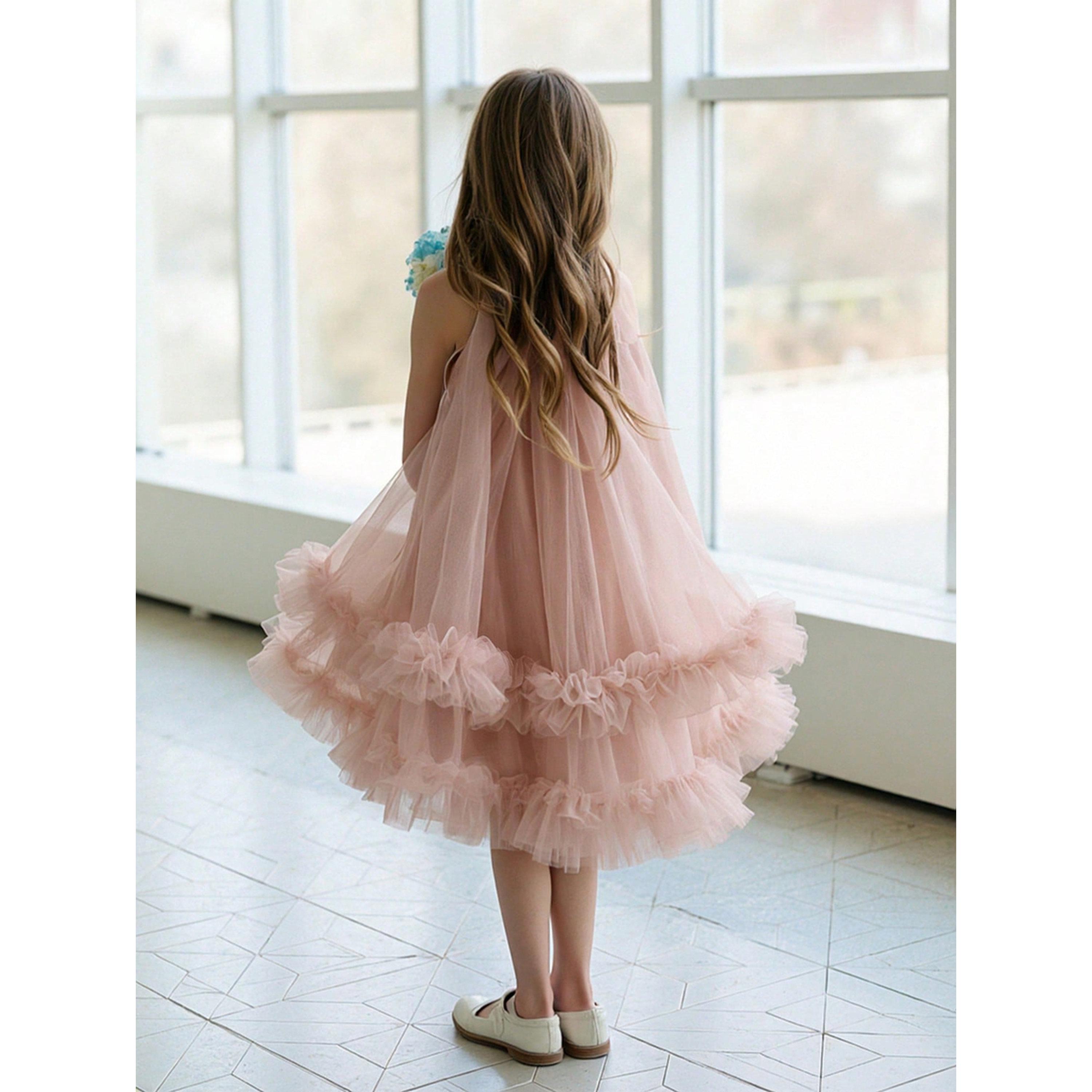 Take Two Girls Pink A-Line Knee-Length Ruffle Dress-girls-clothing-dressesandjumpsuits-image-3