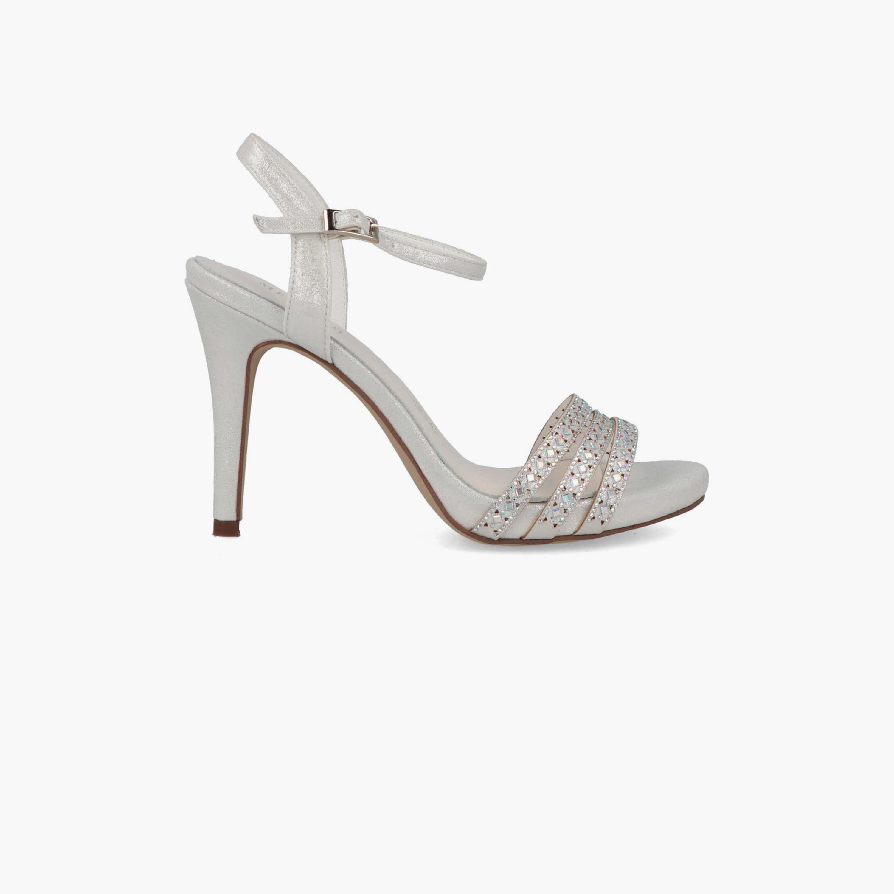 Menbur Women's Glitter Strap Sandals with Embellishment | 21230-women-shoes-sandals-flats-image-1
