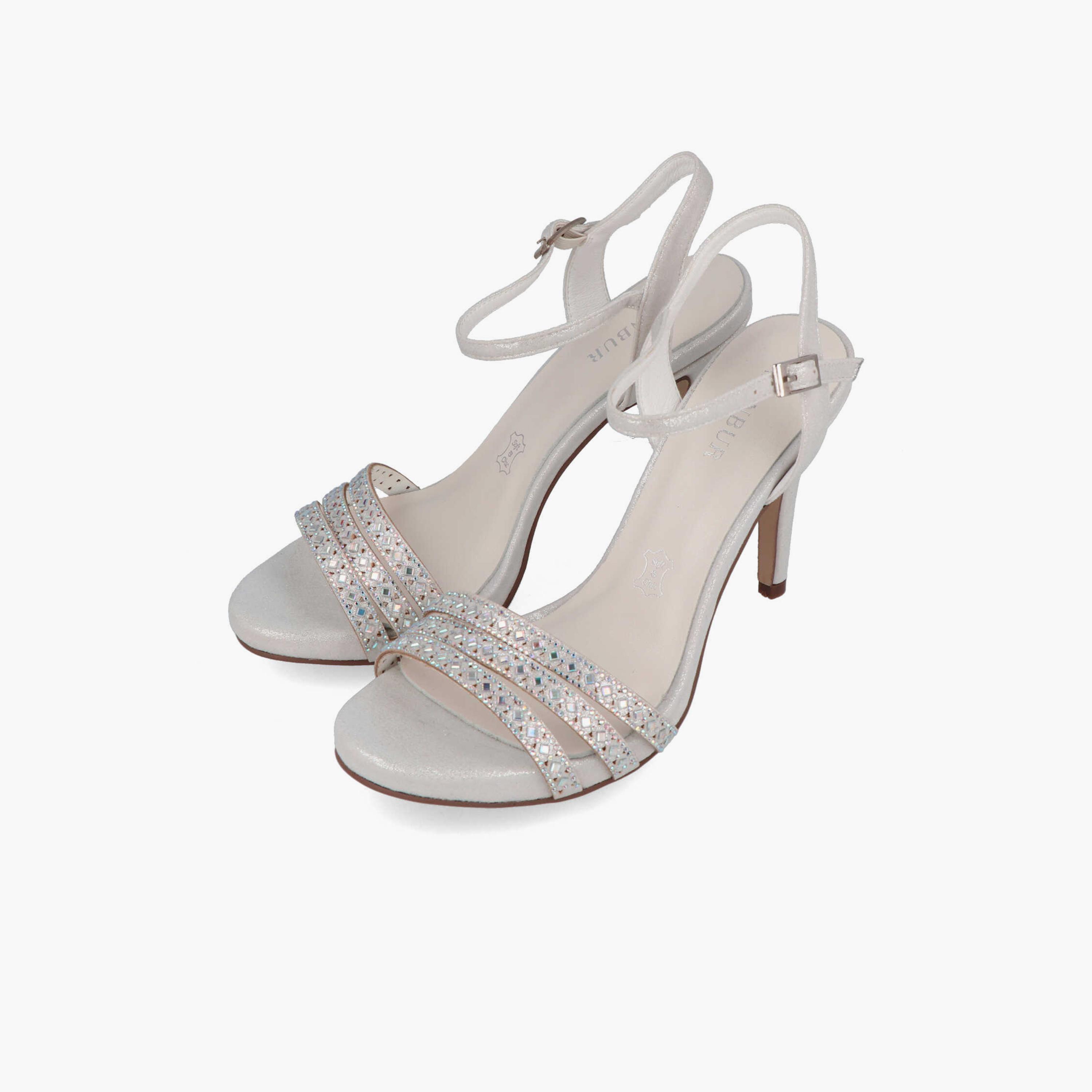 Menbur Women's Glitter Strap Sandals with Embellishment | 21230-women-shoes-sandals-flats-image-2