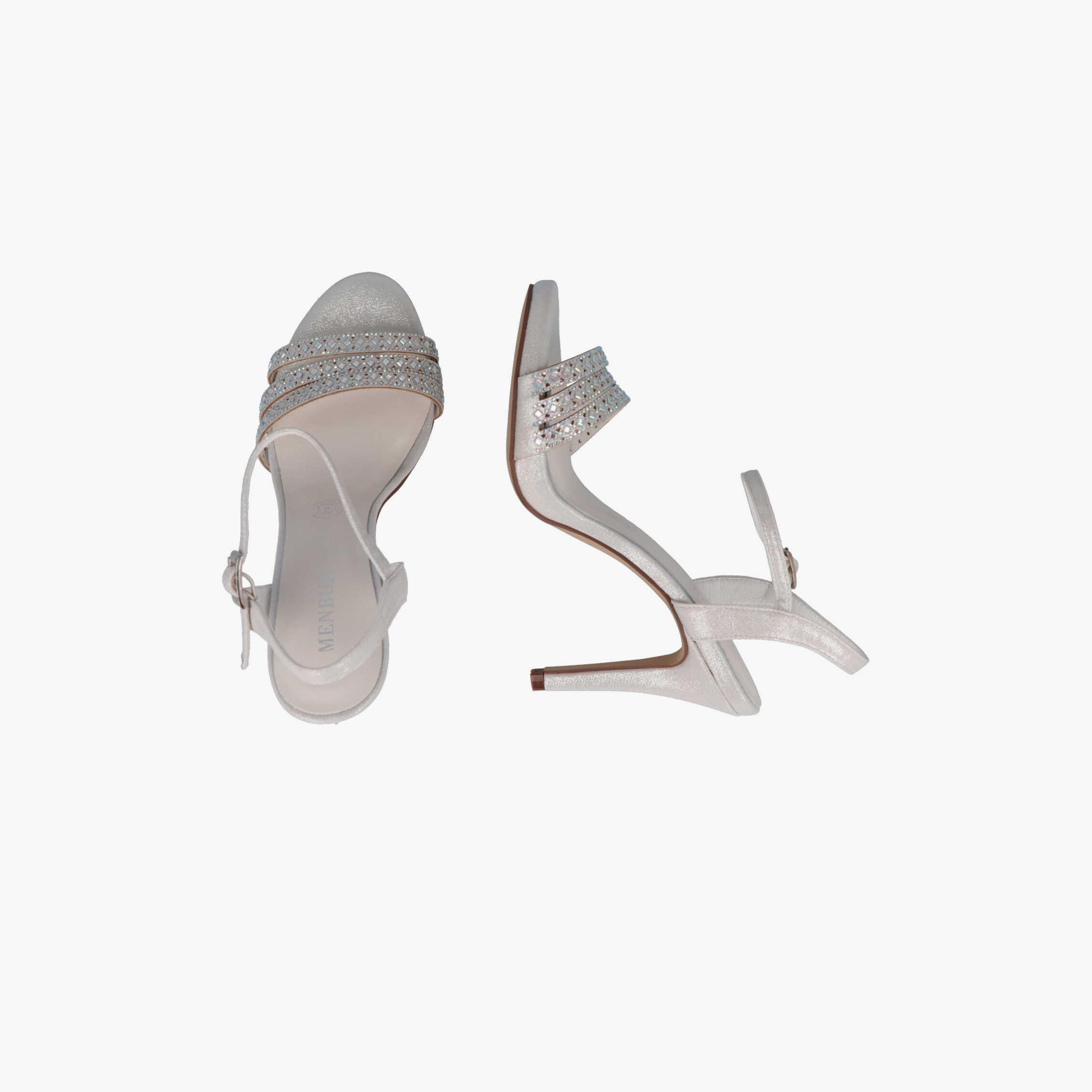 Menbur Women's Glitter Strap Sandals with Embellishment | 21230-women-shoes-sandals-flats-image-4