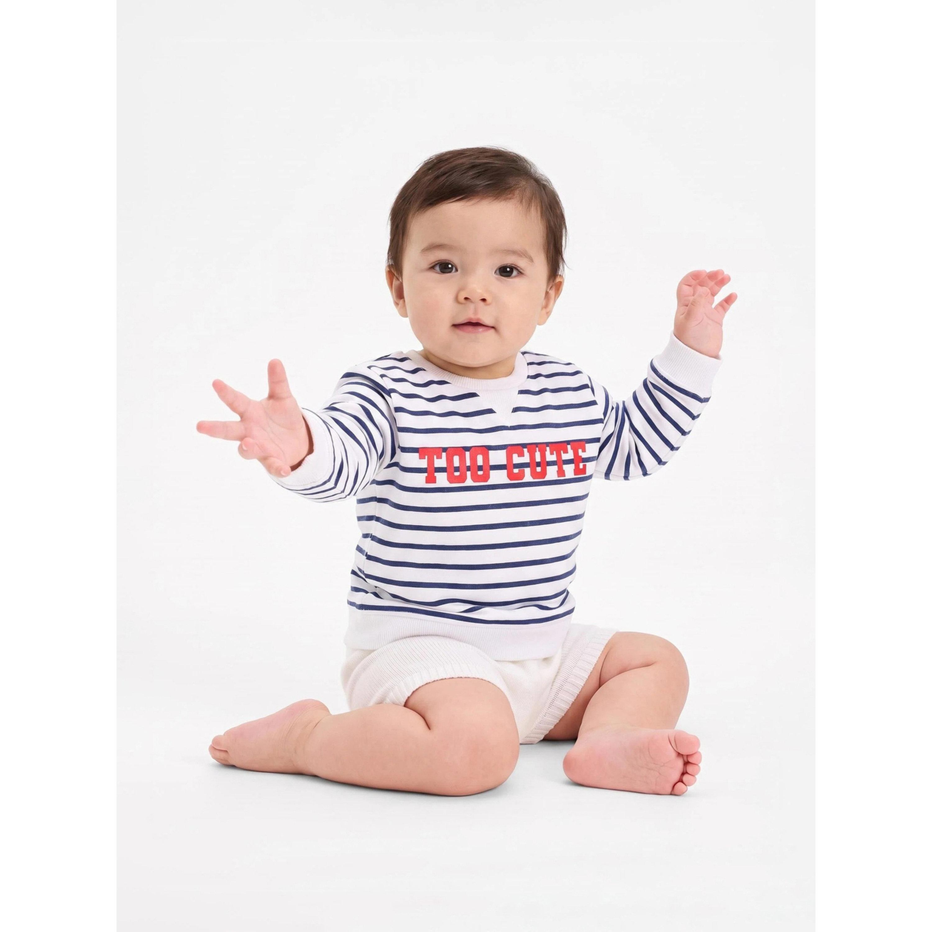 سويت شيرت قطن بطبعة مخطط للفتيات الصغار-girls-clothing-sweatshirts-image-2
