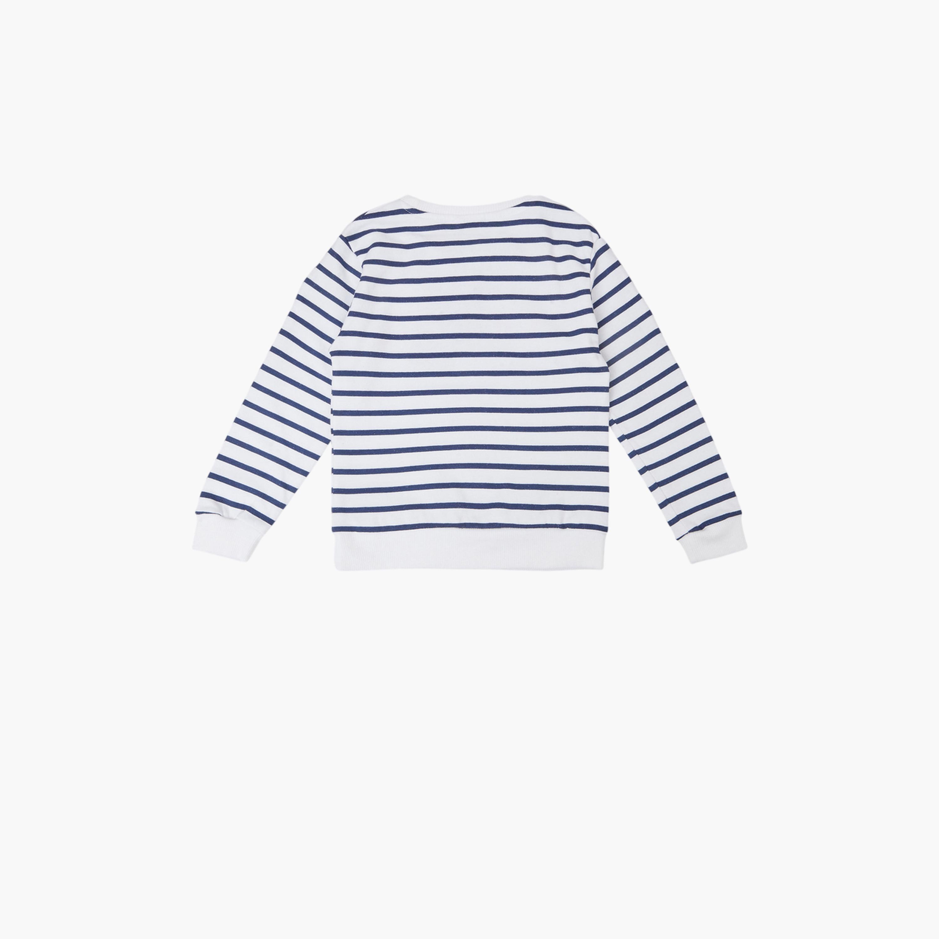 سويت شيرت قطن بطبعة مخطط للفتيات الصغار-girls-clothing-sweatshirts-image-3