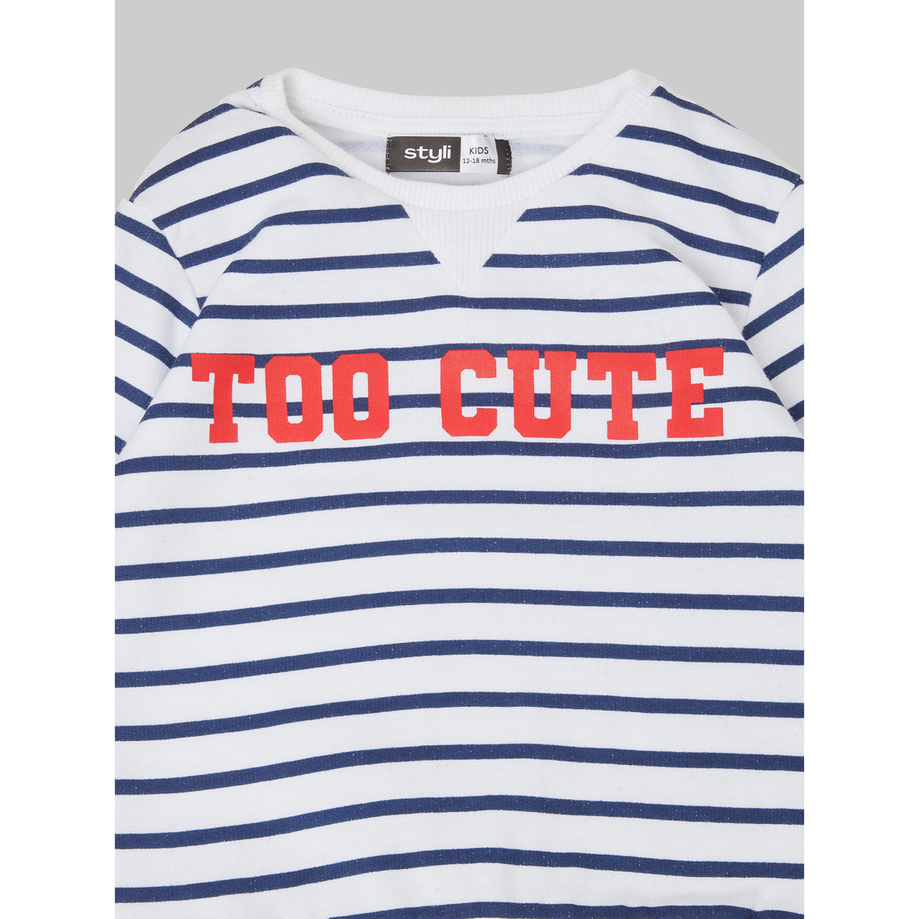 سويت شيرت قطن بطبعة مخطط للفتيات الصغار-girls-clothing-sweatshirts-image-4