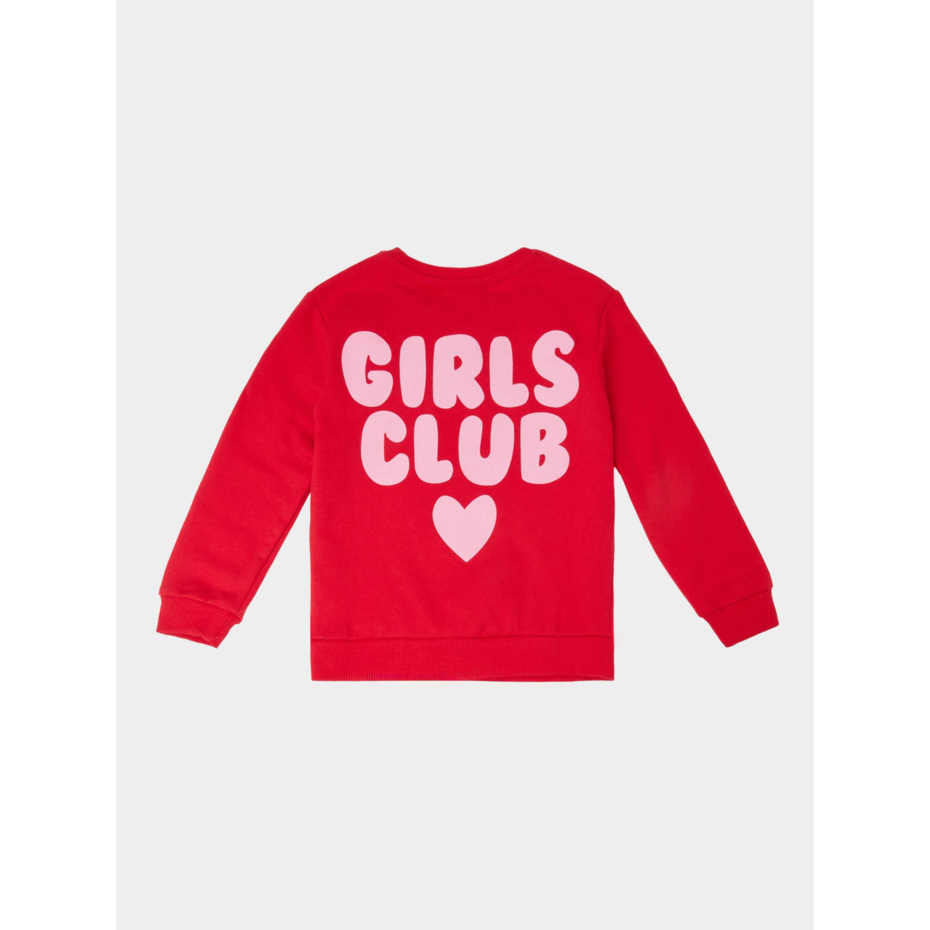 سويت شيرت قطن بطبعة أمامي وخلفي للفتيات الصغار أحمر-girls-clothing-sweatshirts-image-3