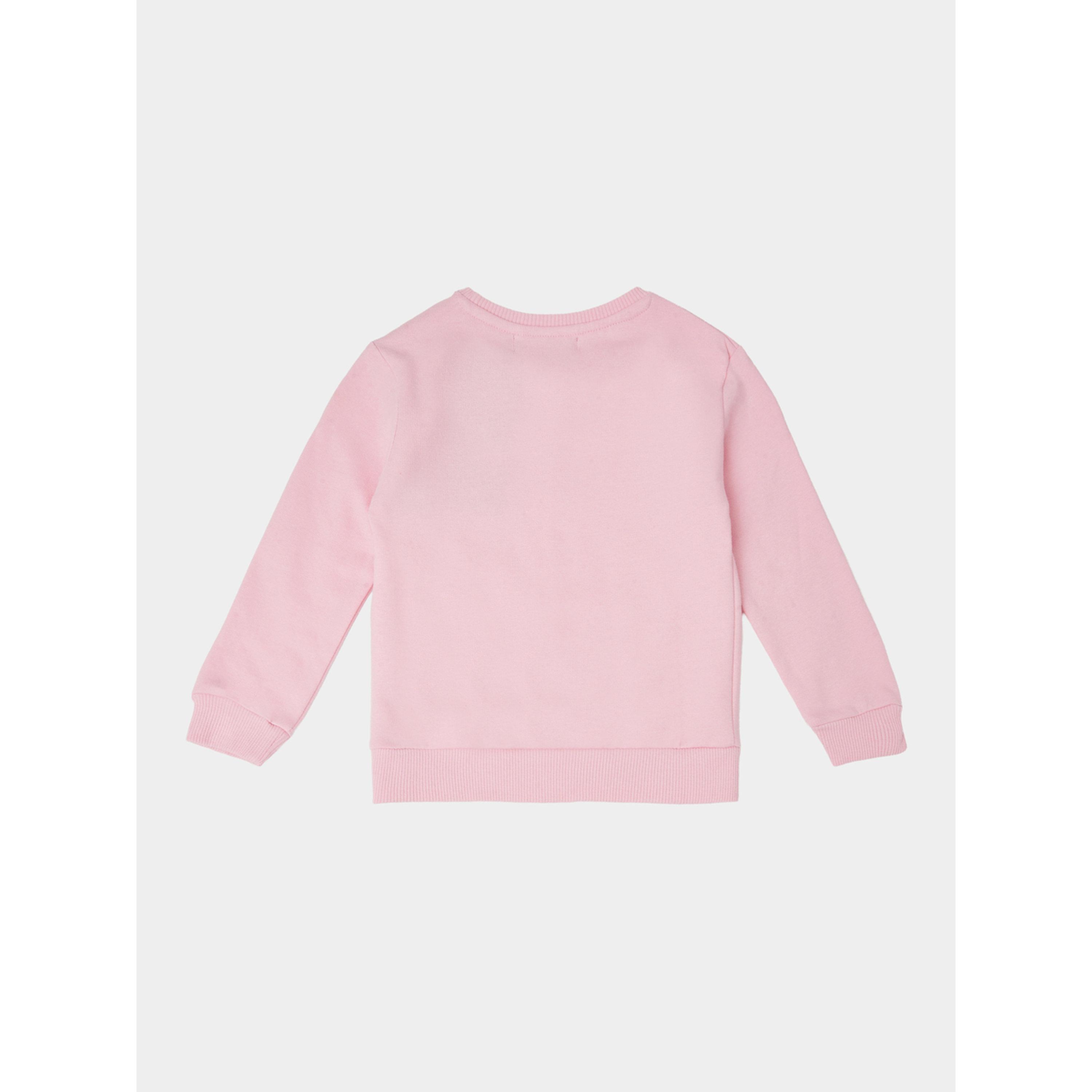 سويت شيرت قطن بطبعة موضعية للفتيات الصغار وردي-girls-clothing-sweatshirts-image-3