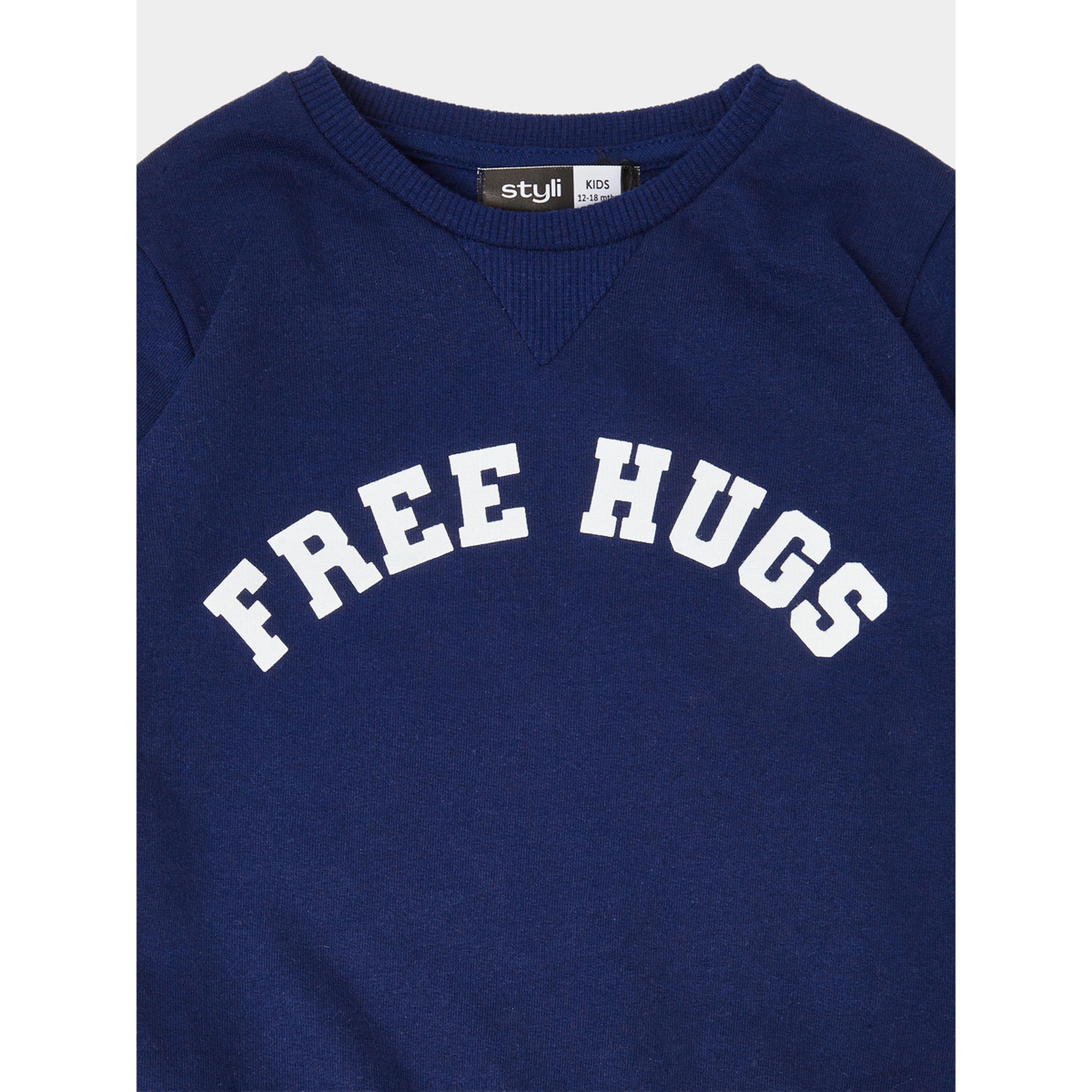 سويت شيرت بطبعة موضعية للفتيات الصغار أزرق داكن-girls-clothing-sweatshirts-image-4