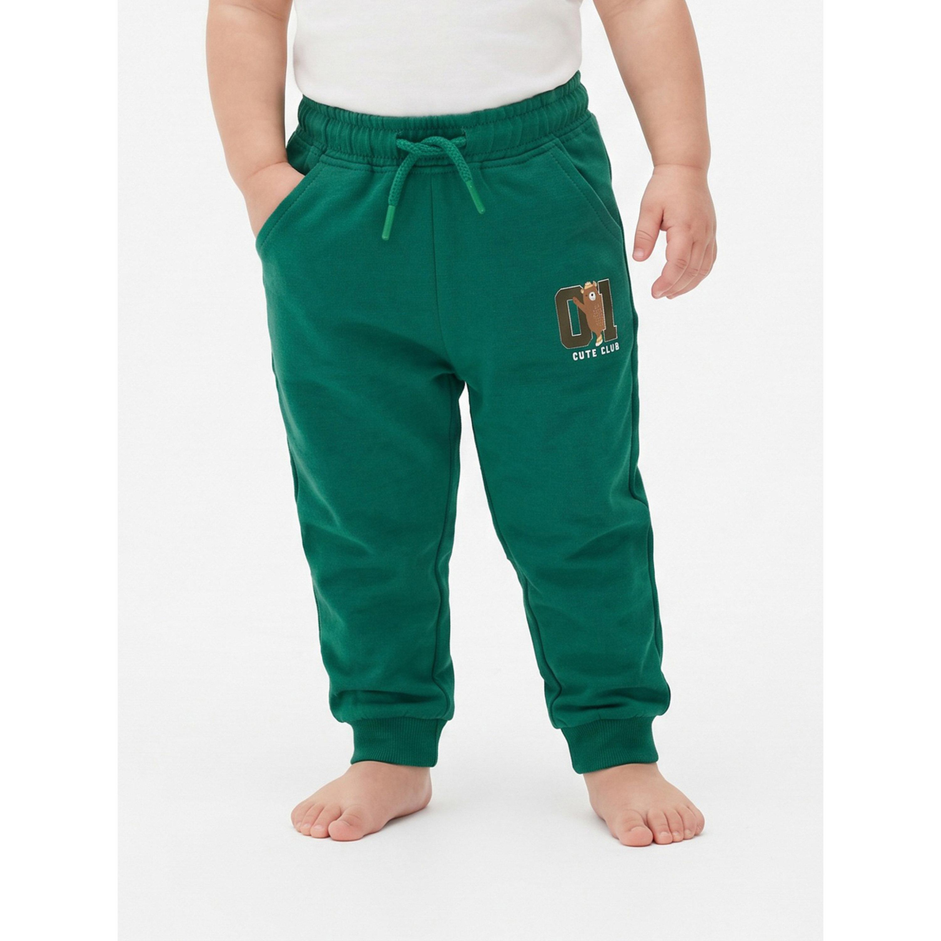 Styli Baby Boy Green Graphic Print Cuffed Hem Joggers-boys-clothing-bottoms-joggersandtrackpants-image-1