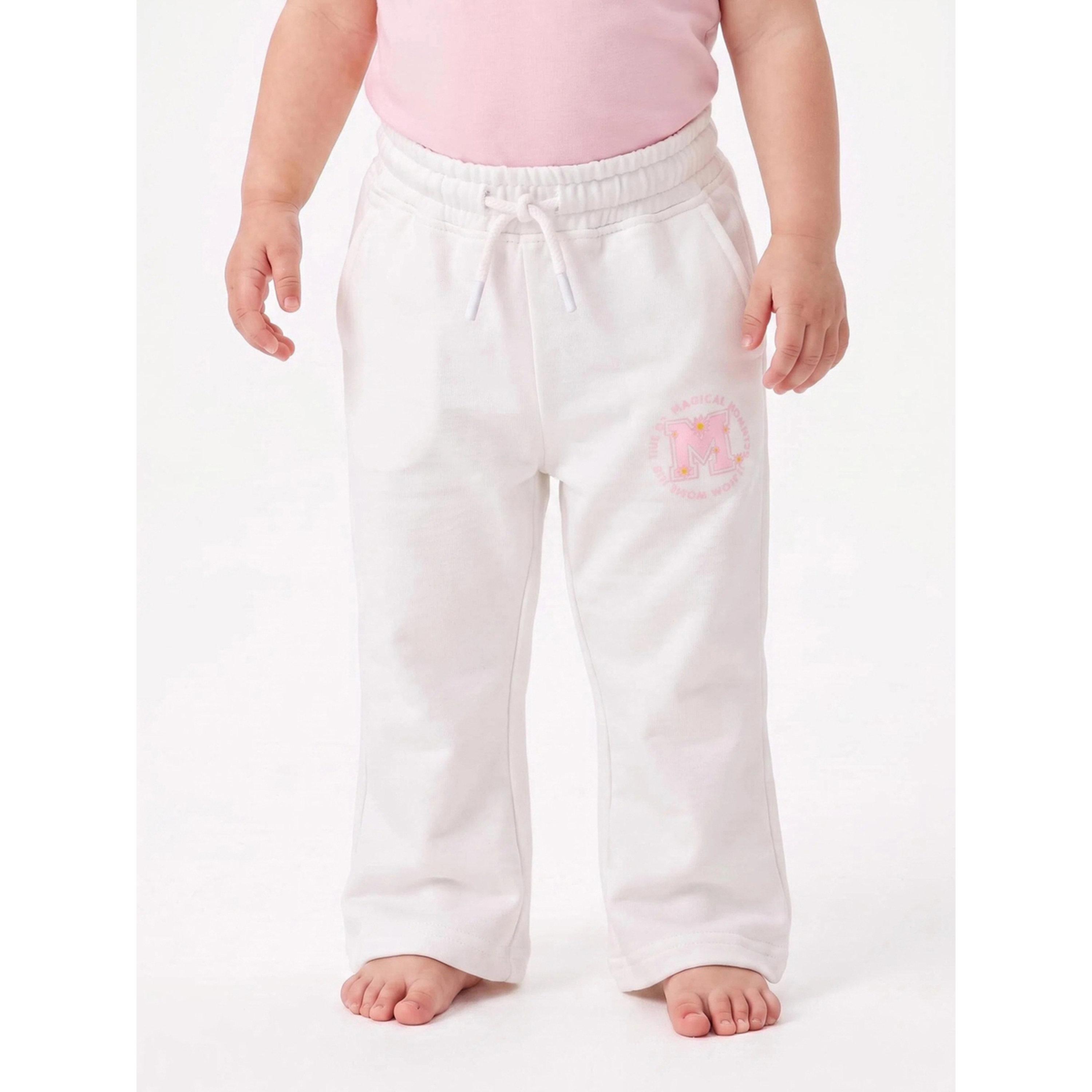 Styli Baby Girl Off White Graphic Print Drawstring Straight Leg Joggers-girls-clothing-bottoms-joggersandtrackpants-image-1