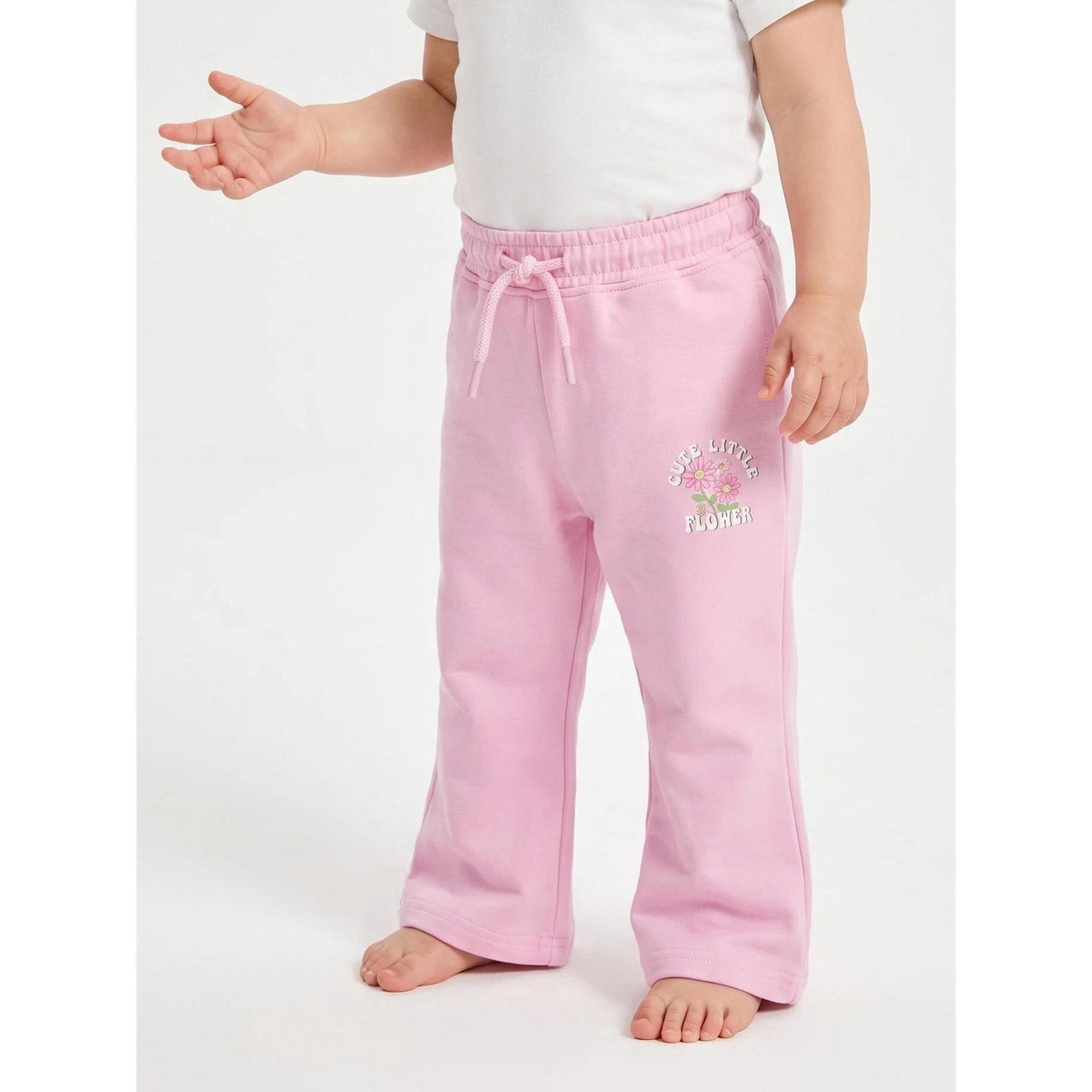Styli Baby Girl Light Pink Graphic Print Straight Leg Joggers-girls-clothing-bottoms-joggersandtrackpants-image-1