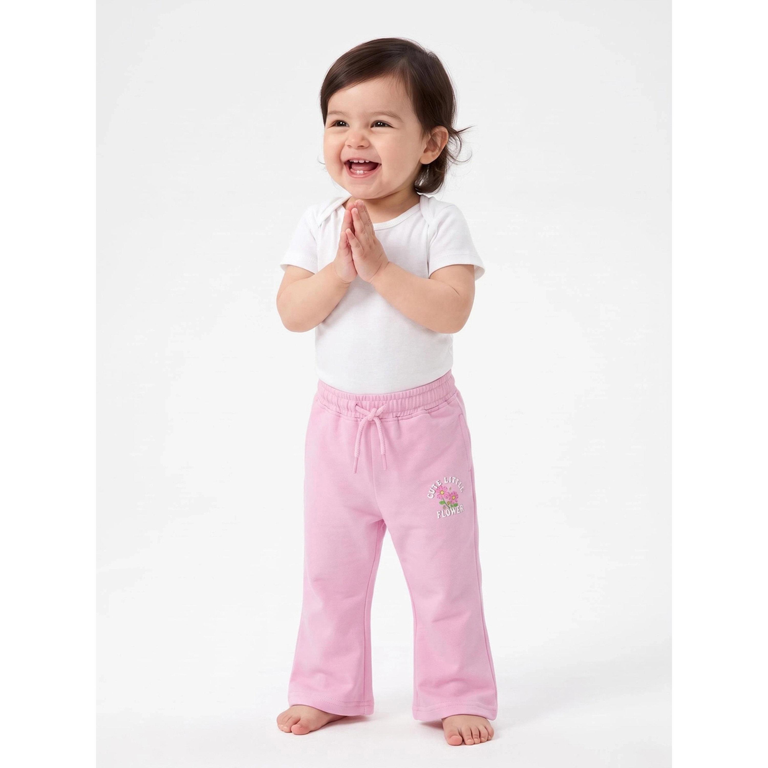 Styli Baby Girl Light Pink Graphic Print Straight Leg Joggers-girls-clothing-bottoms-joggersandtrackpants-image-2