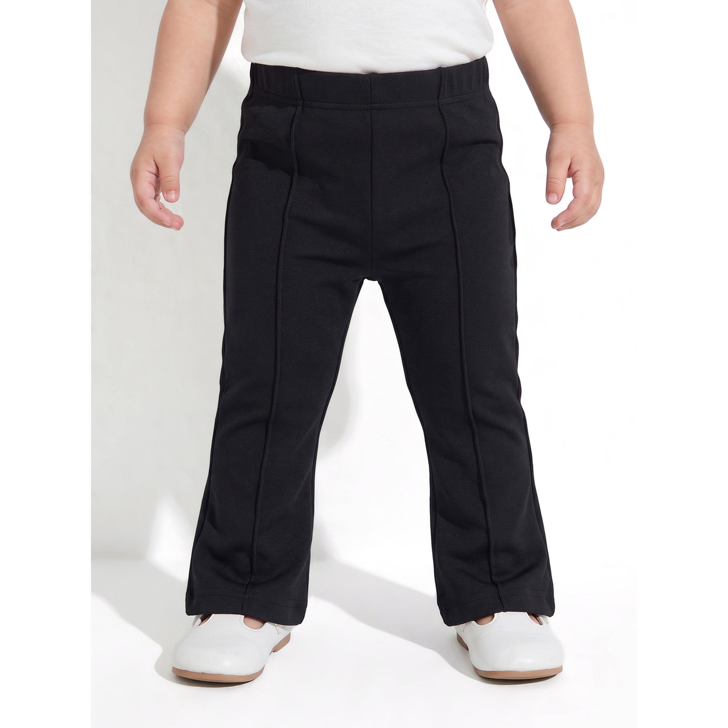 ليقنز واسع بتفاصيل كسرات بينتاك للفتيات الرضع أسود-girls-clothing-bottoms-leggings-image-1