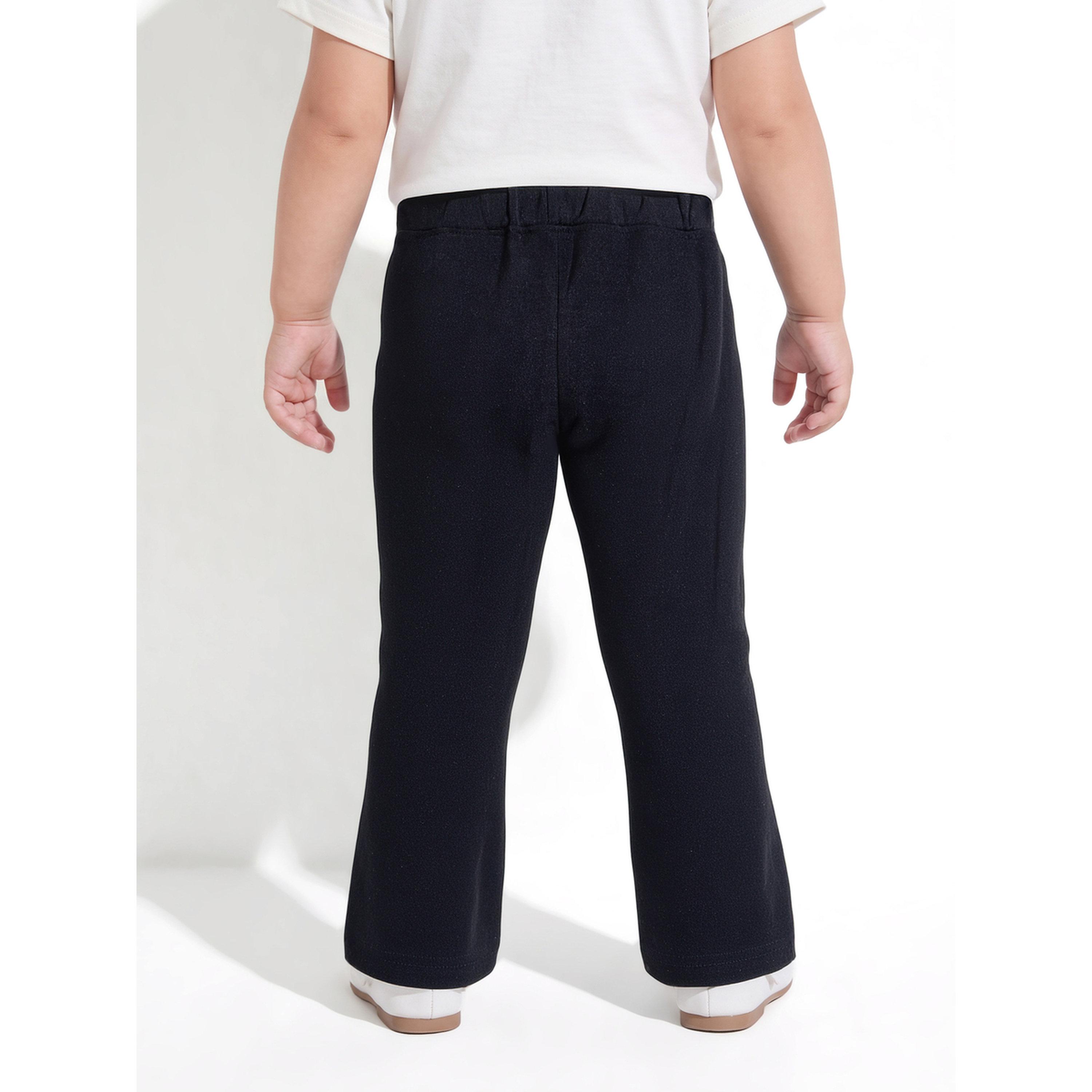 ليقنز واسع بتفاصيل كسرات بينتاك للفتيات الرضع أسود-girls-clothing-bottoms-leggings-image-4