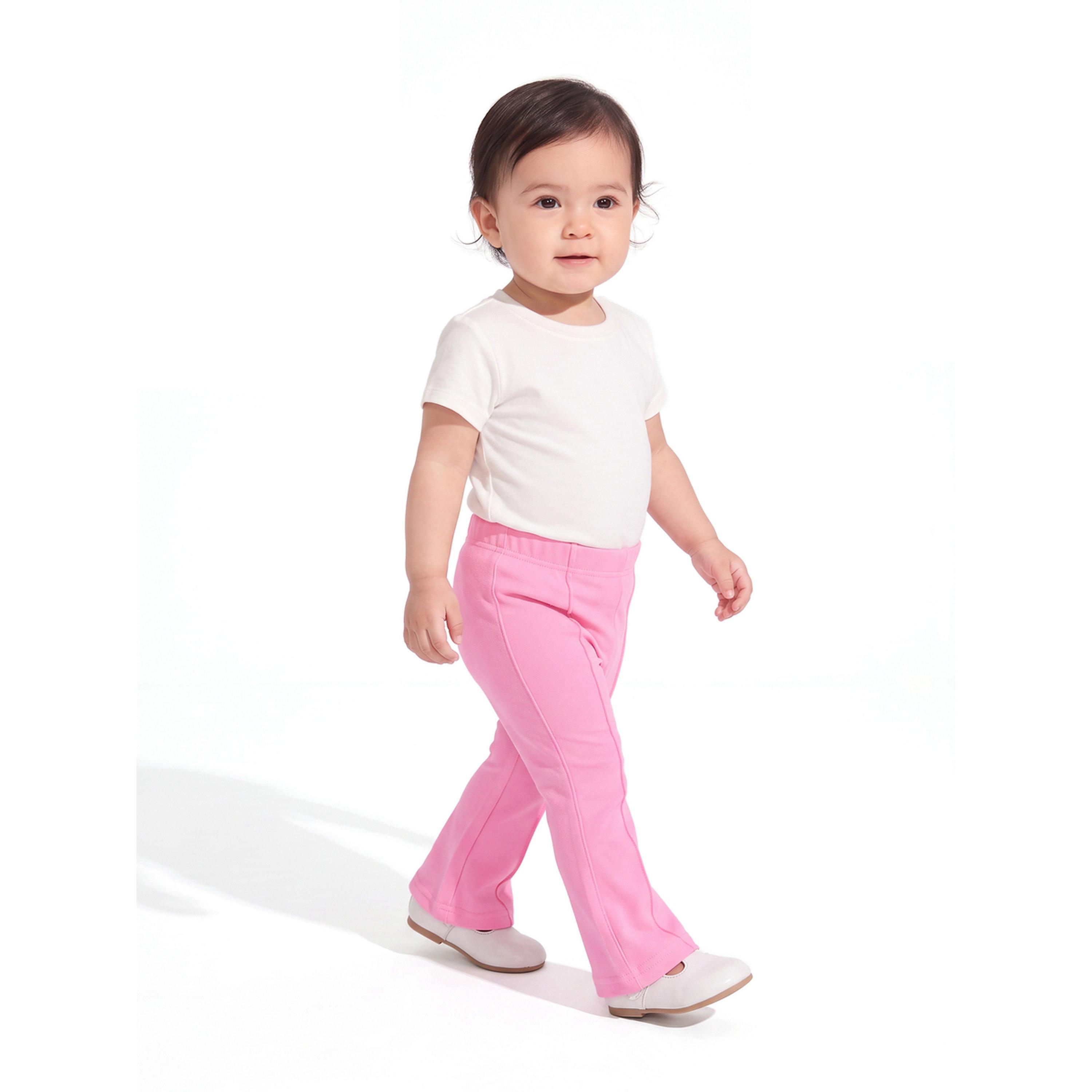 ليقنز واسع بتفاصيل كسرات بينتاك للفتيات الرضع وردي-girls-clothing-bottoms-leggings-image-2
