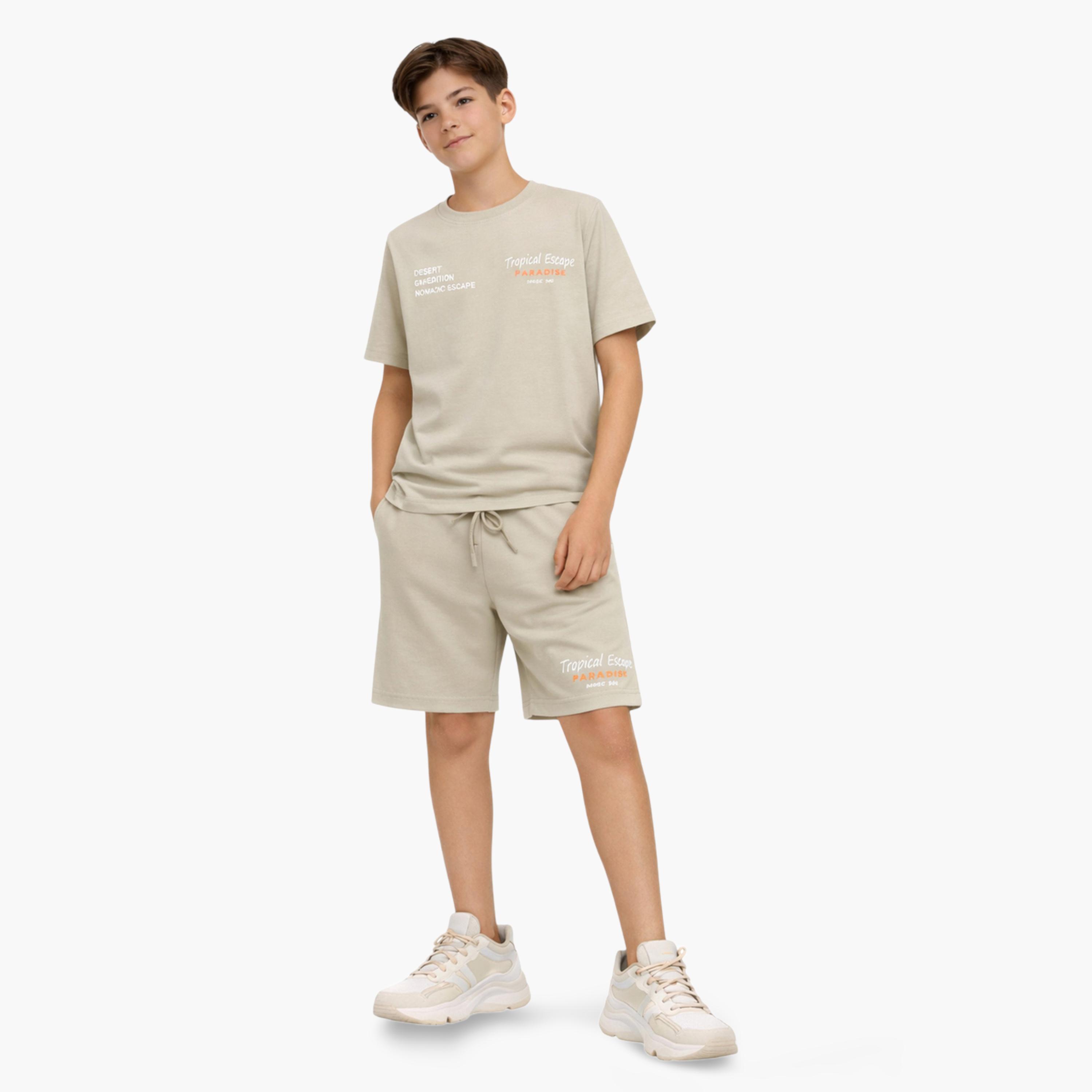 Victor and Jane X Styli Teen Boys Printed Relaxed T-Shirt and Shorts Set-boys-clothing-setsandcoords-image-2