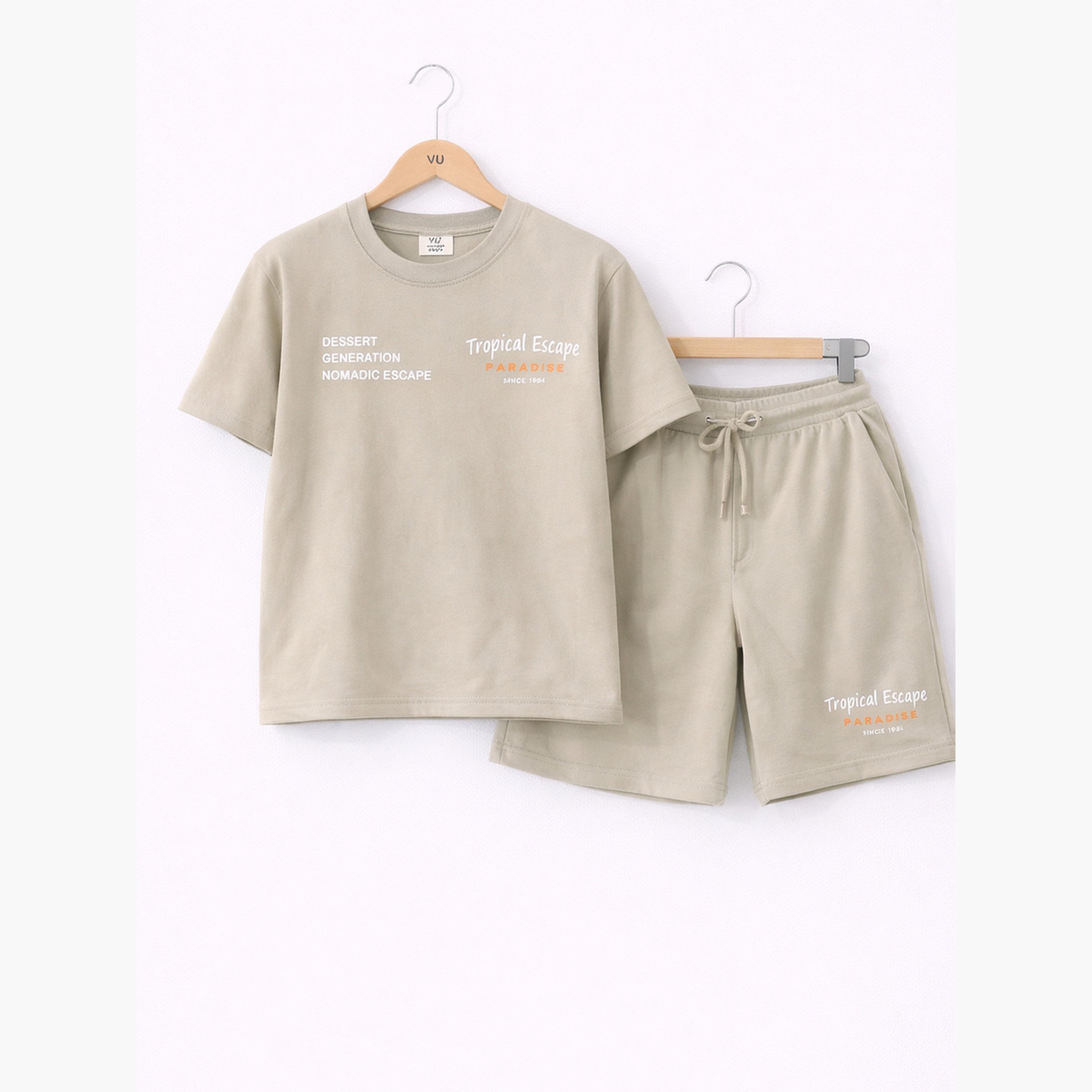 Victor and Jane X Styli Teen Boys Printed Relaxed T-Shirt and Shorts Set-boys-clothing-setsandcoords-image-5