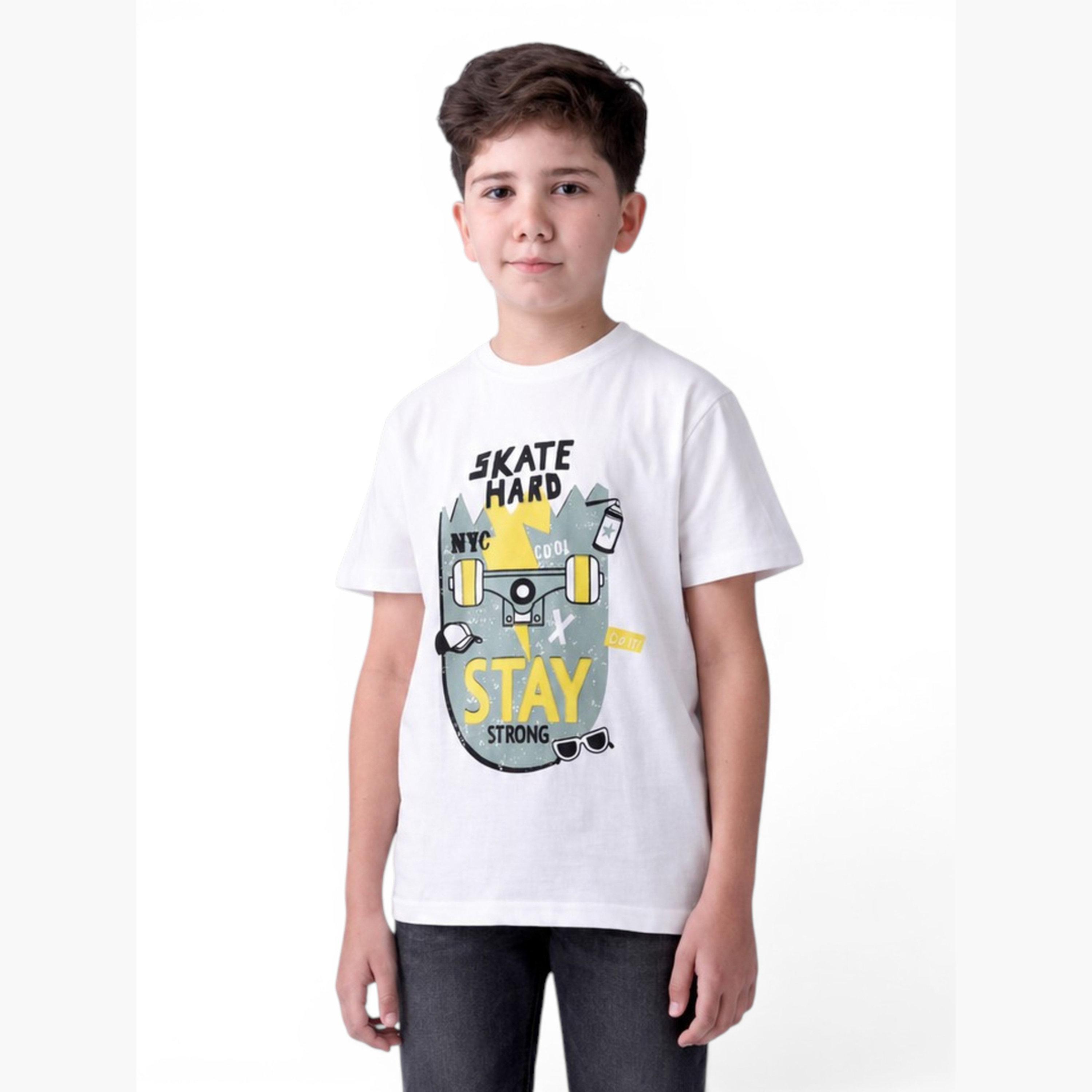 Victor and Jane X Styli Boys Round Neck Graphic Print T-Shirt-boys-clothing-tshirtsandpolos-image-1