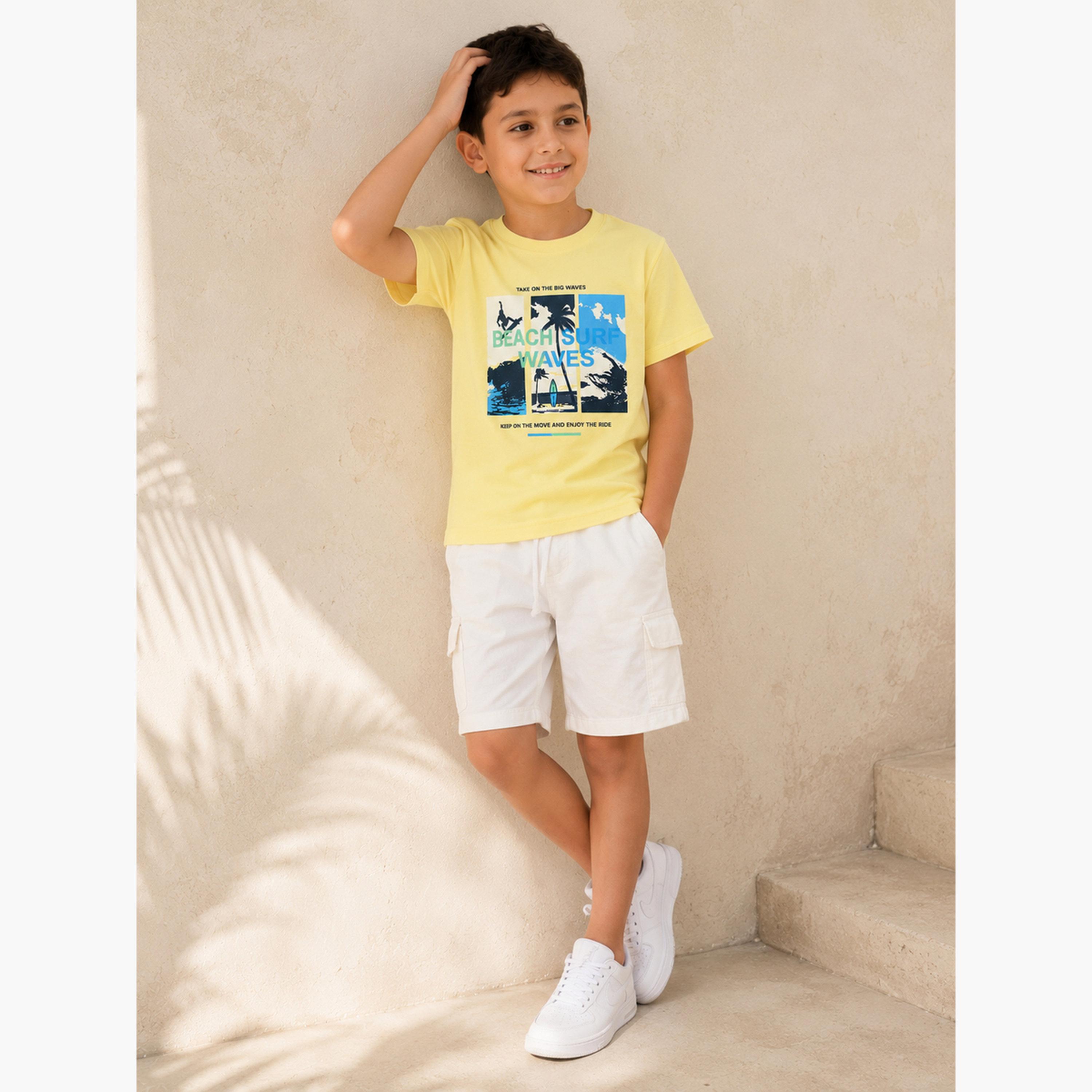 تيشيرت بياقة دائرية بطبعة للأولاد-boys-clothing-tshirtsandpolos-image-2