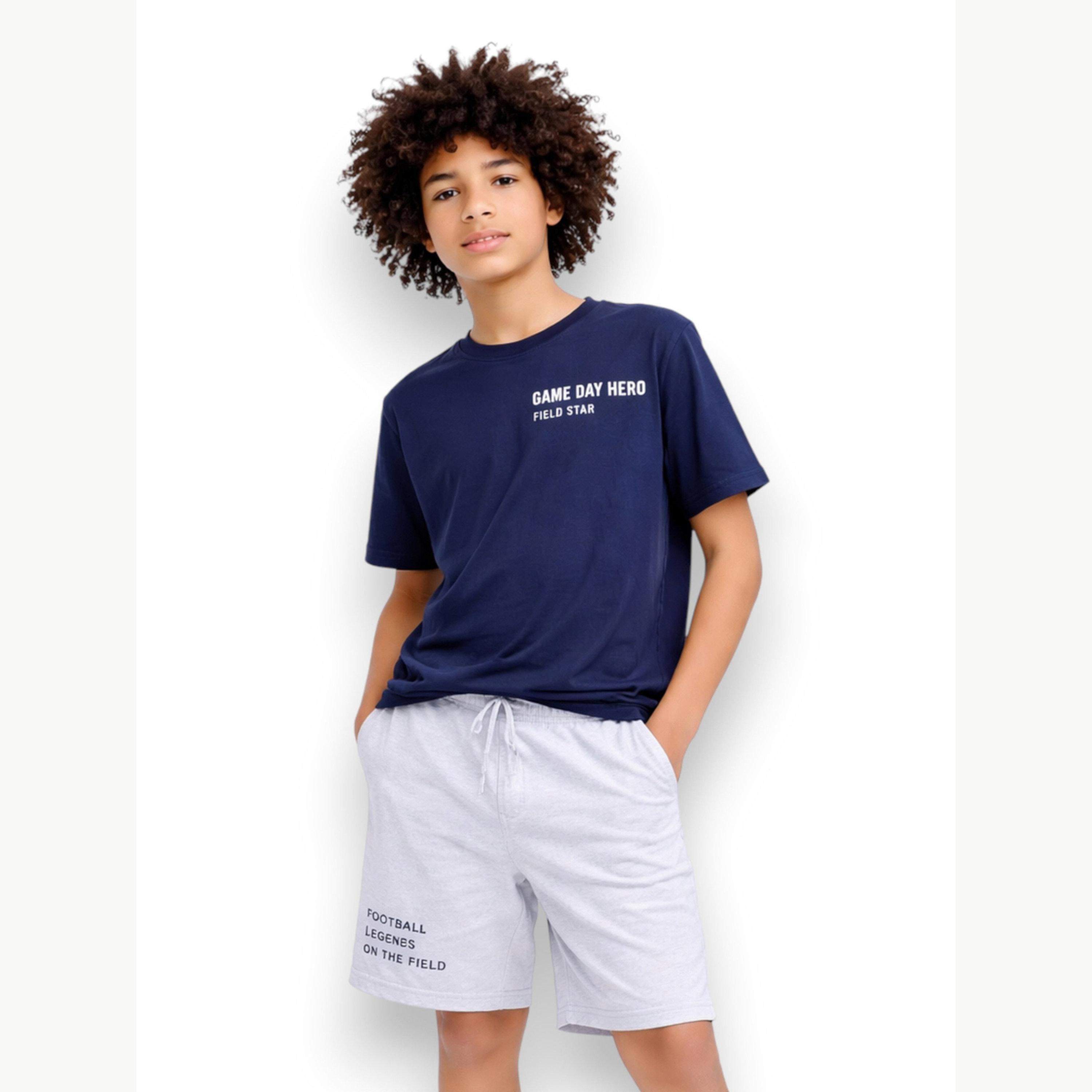 Victor and Jane X Styli Boys Football Graphic T-Shirt and Shorts Set-boys-clothing-setsandcoords-image-1