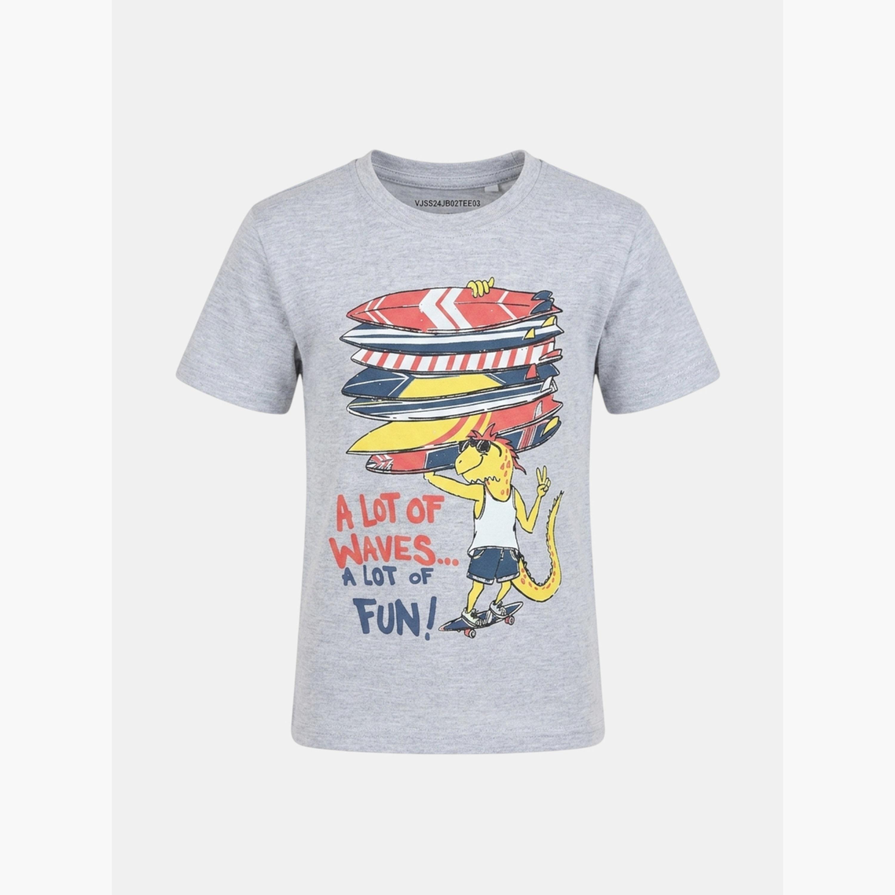 تيشيرت بياقة دائرية وطبعة جرافيك للأولاد-boys-clothing-tshirtsandpolos-image-3