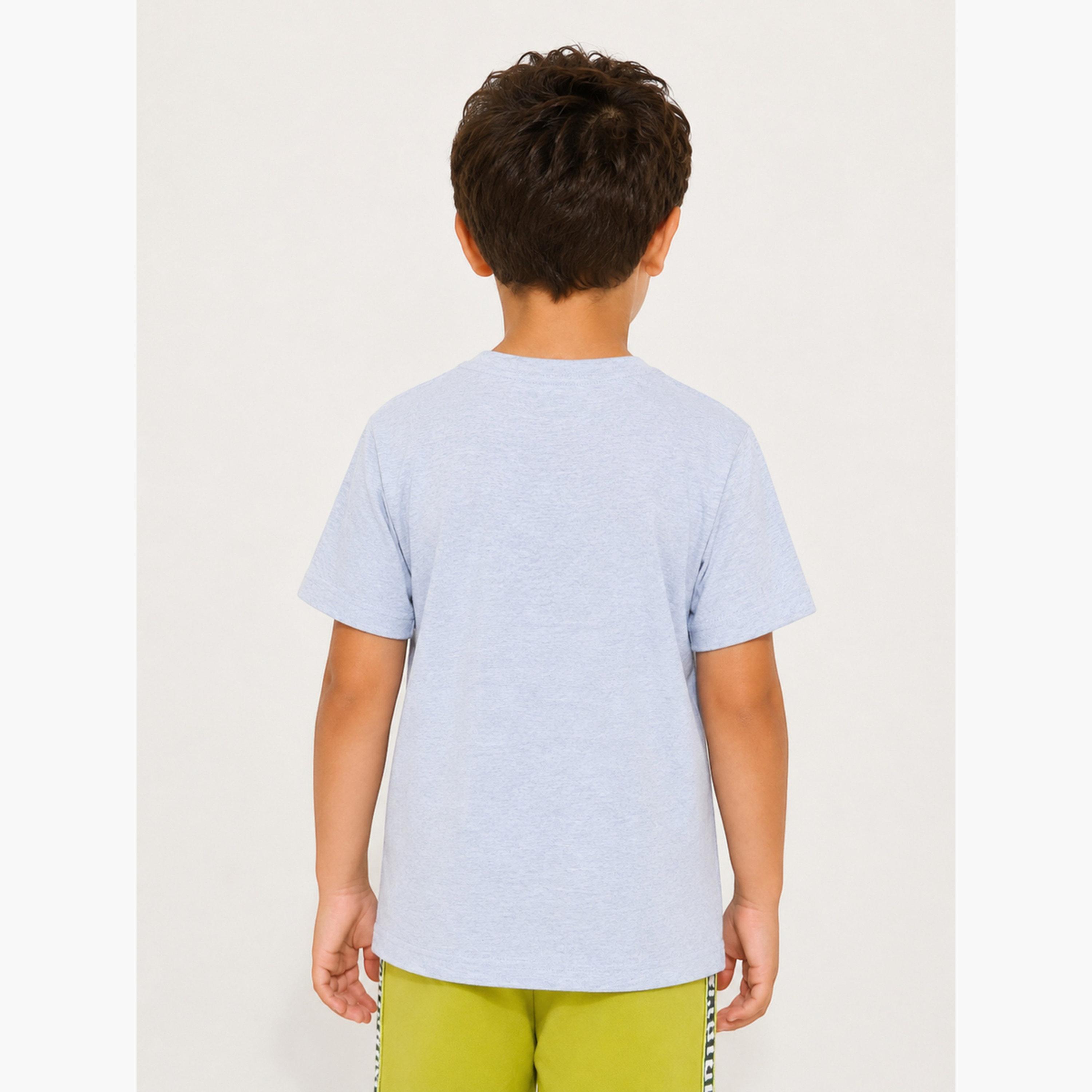 تيشيرت بياقة دائرية وطبعة جرافيك للأولاد-boys-clothing-tshirtsandpolos-image-4