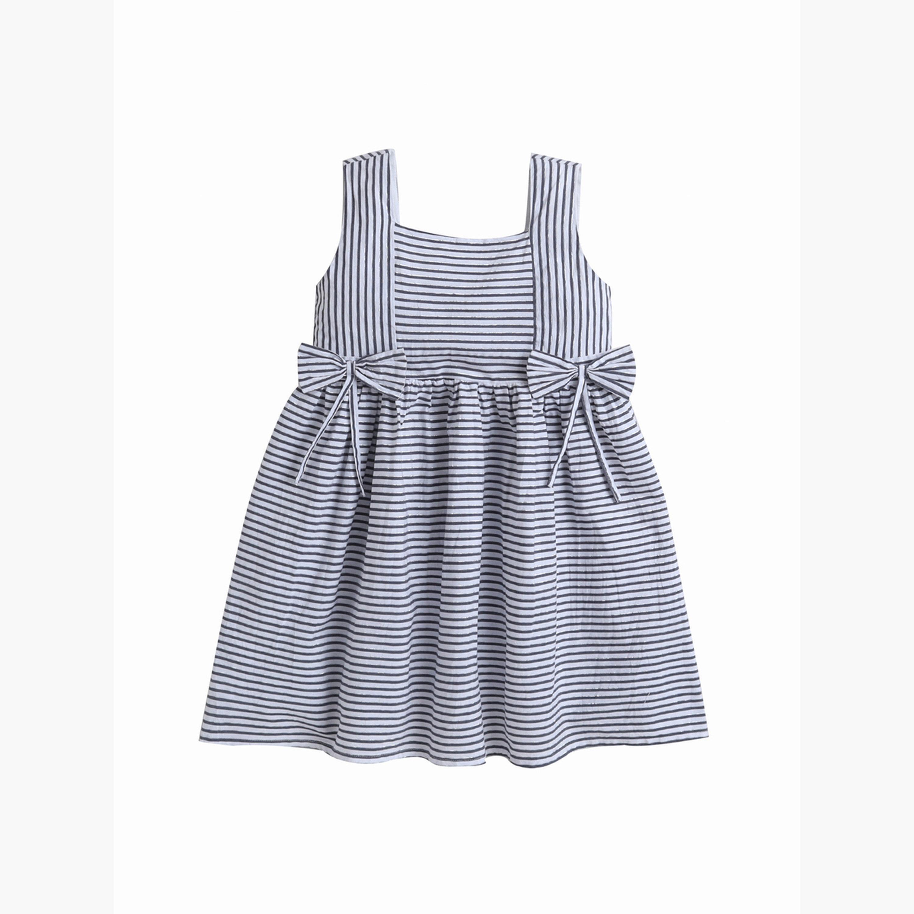 فستان مخطط بتفاصيل فيونكة للبنات-girls-clothing-dressesandjumpsuits-image-6