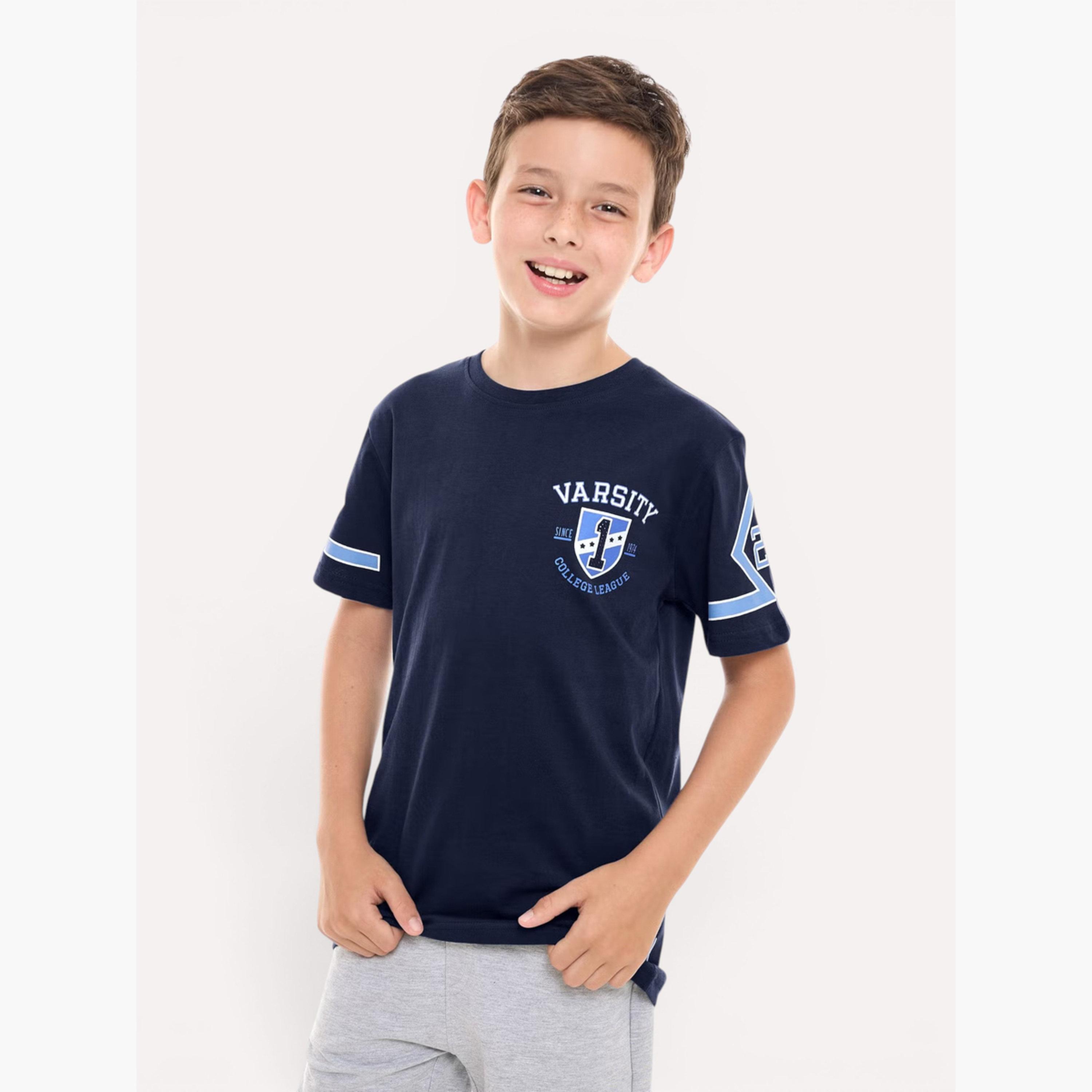 Victor and Jane X Styli Boys Varsity Print T-Shirt-boys-clothing-tshirtsandpolos-image-1