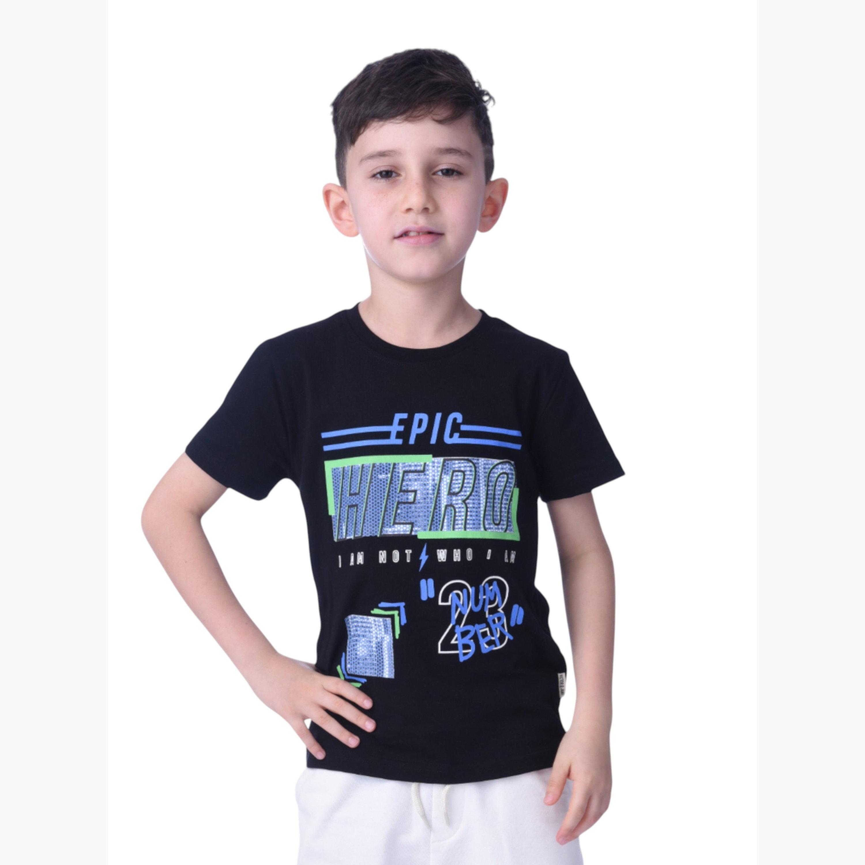 Victor and Jane X Styli Pack of 3 - Boys Graphic Print T-Shirt-boys-clothing-tshirtsandpolos-image-4