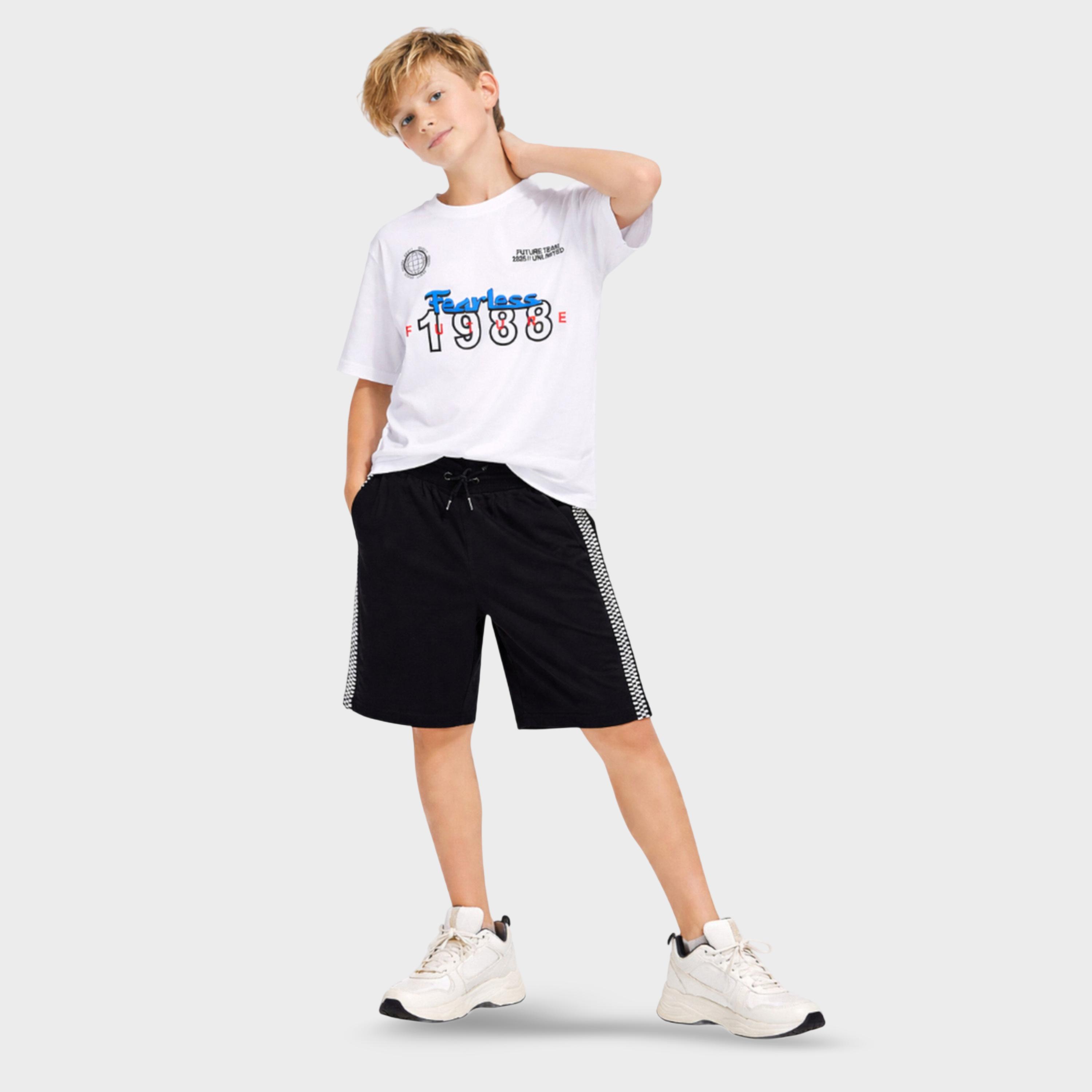 Victor and Jane X Styli Boys Graphic Print Relaxed T-Shirt and Shorts Set-boys-clothing-setsandcoords-image-2