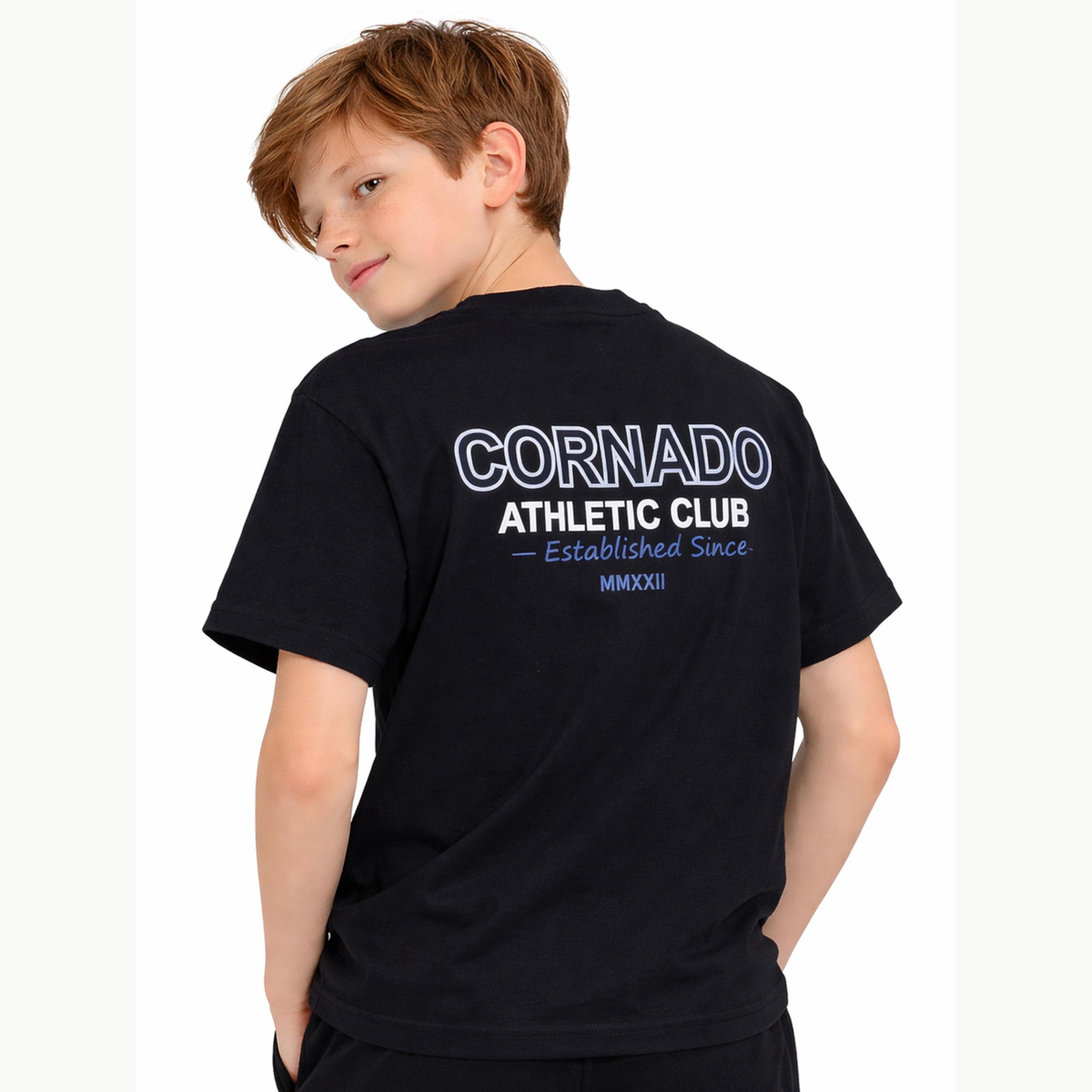 Victor and Jane X Styli Boys Text Print Relaxed T-Shirt and Shorts Set-boys-clothing-setsandcoords-image-3