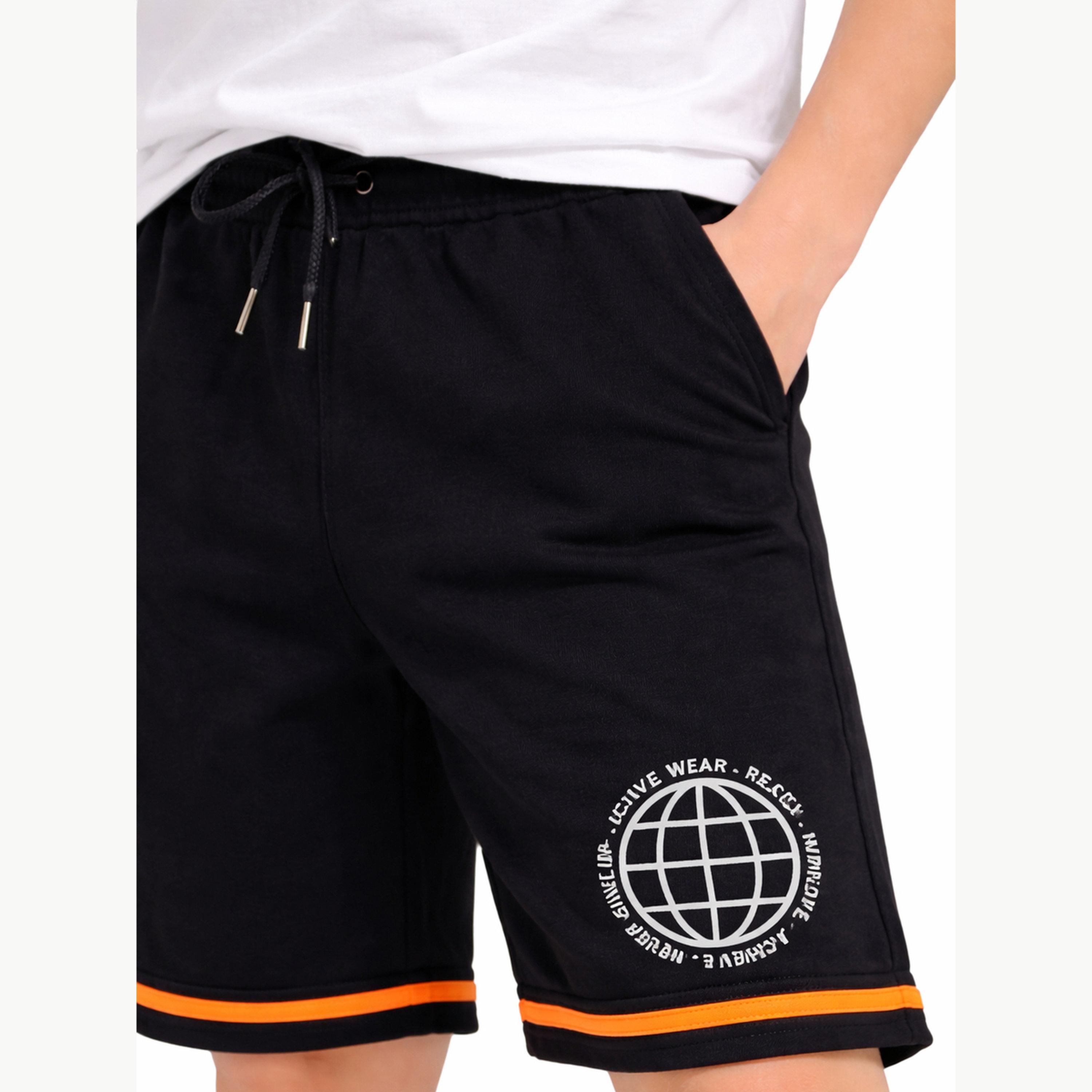 مجموعة من شورت وتيشيرت بقصة مريحة وطبعة كتابة للأولاد-boys-clothing-setsandcoords-image-5