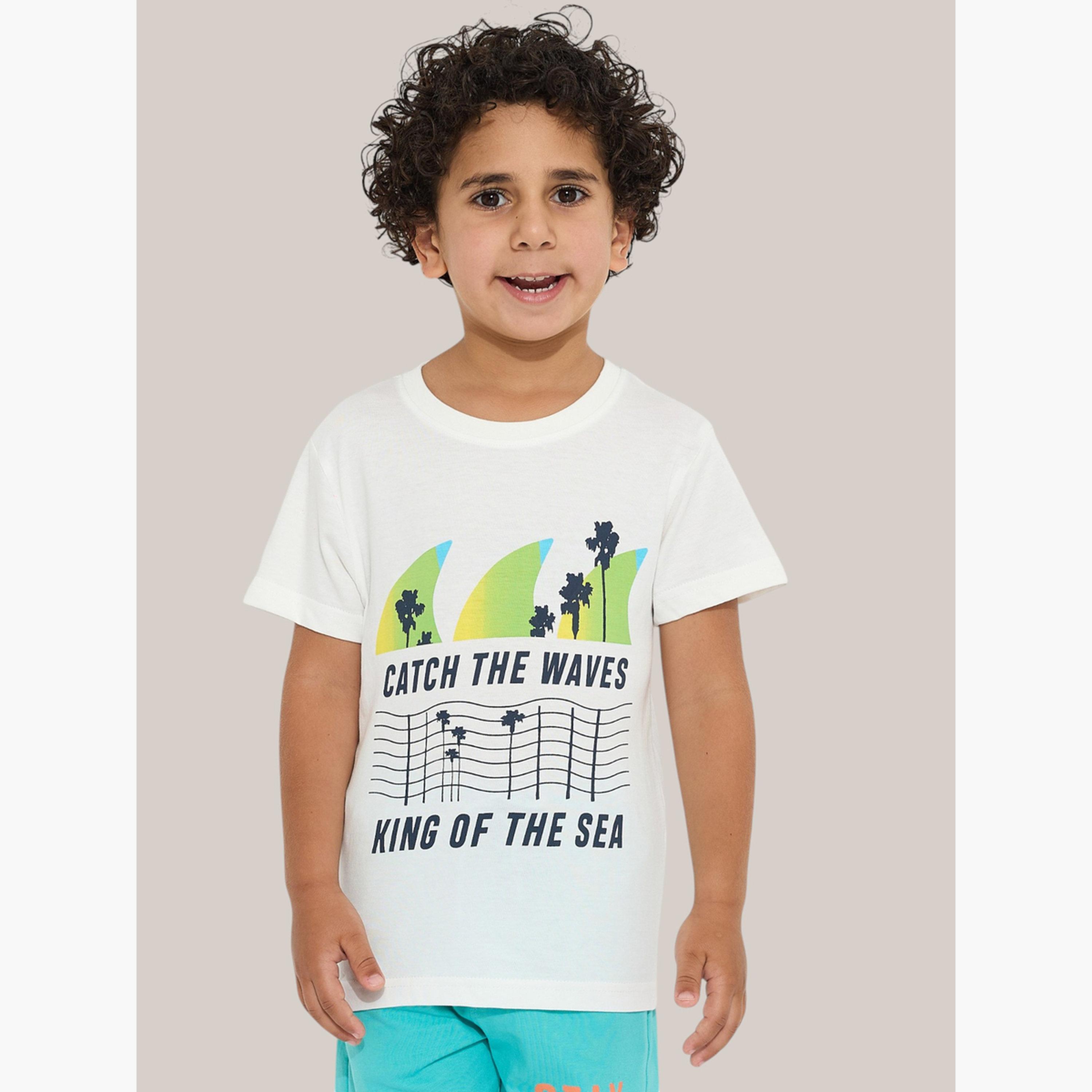 Victor and Jane X Styli Pack of 3 - Boys Graphic Print T-Shirt-boys-clothing-tshirtsandpolos-image-3