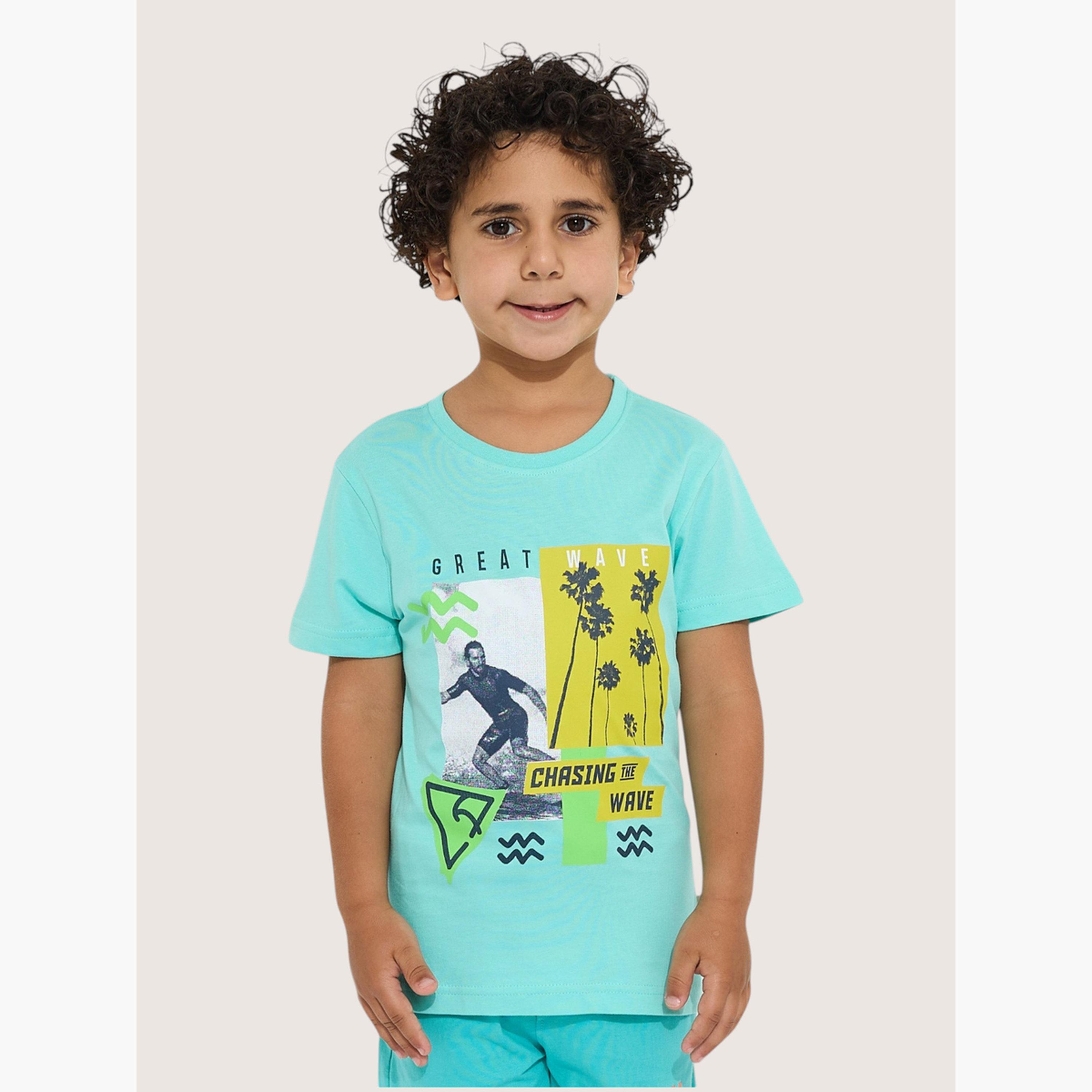 Victor and Jane X Styli Pack of 3 - Boys Graphic Print T-Shirt-boys-clothing-tshirtsandpolos-image-4