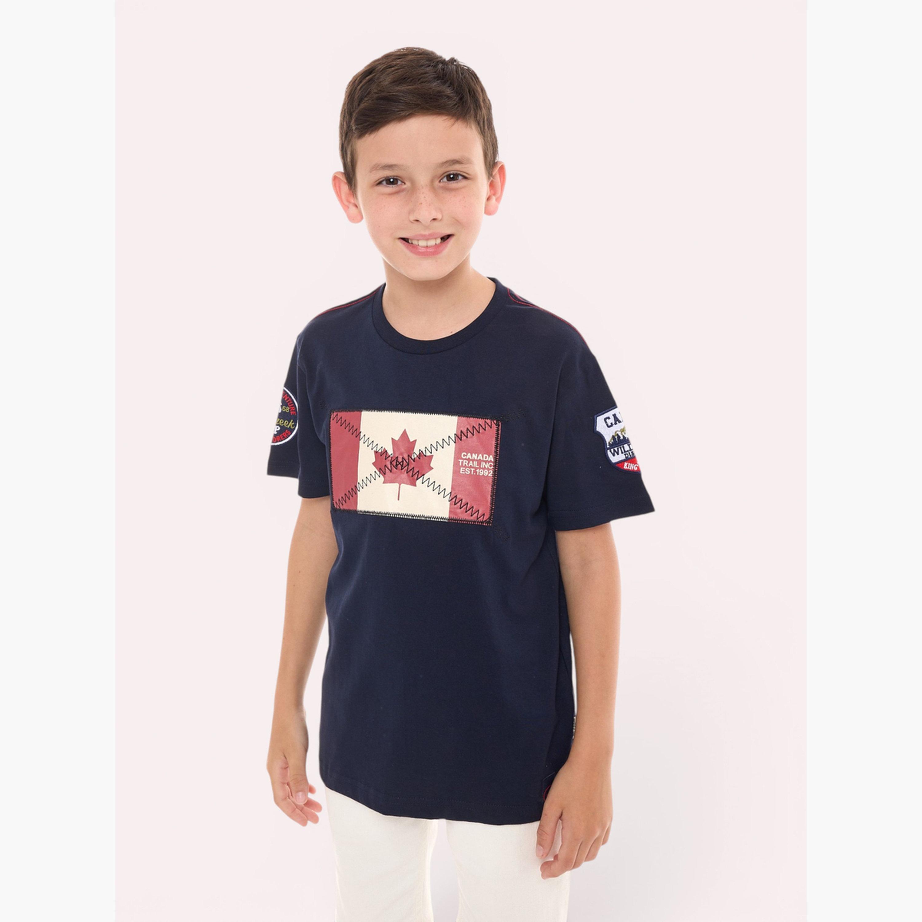 تيشيرت قطن بياقة دائرية للأولاد-boys-clothing-tshirtsandpolos-image-1