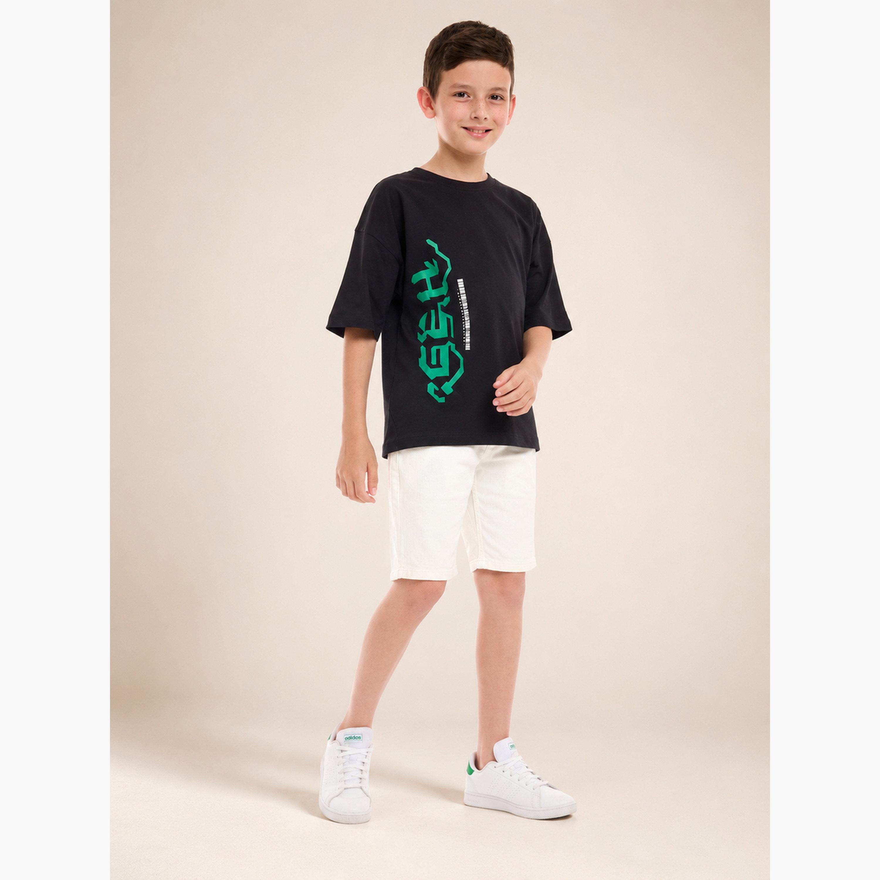 تيشيرت واسع بياقة دائرية للأولاد-boys-clothing-tshirtsandpolos-image-2