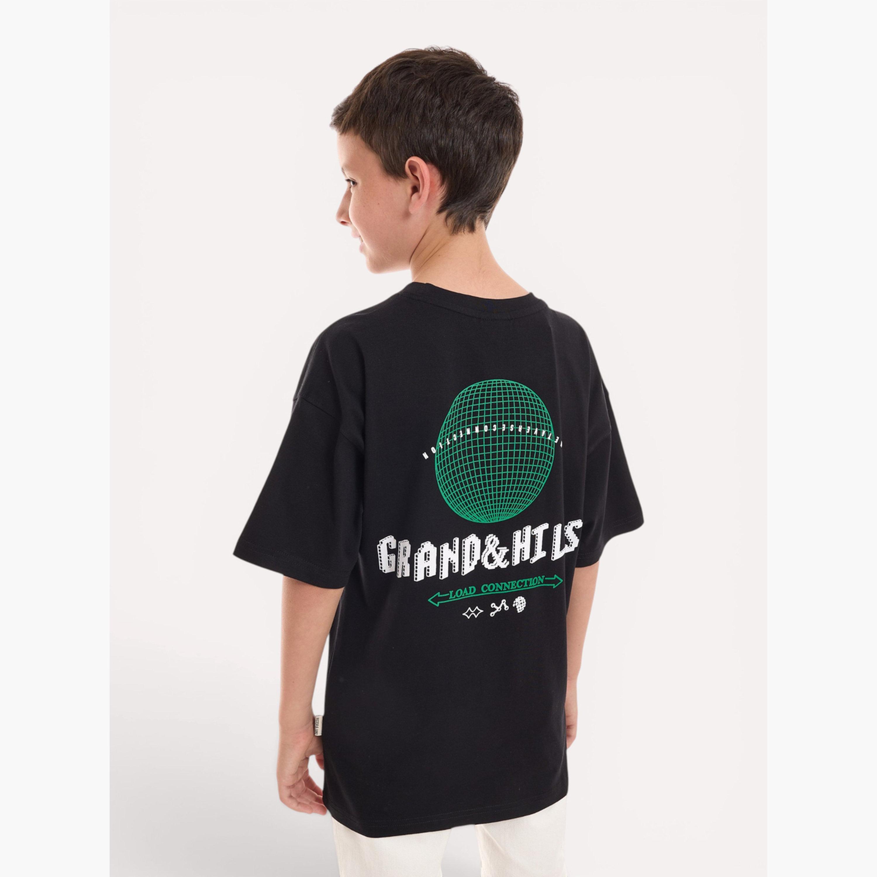 Victor and Jane X Styli Boys Round Neck Oversized T-Shirt-boys-clothing-tshirtsandpolos-image-3