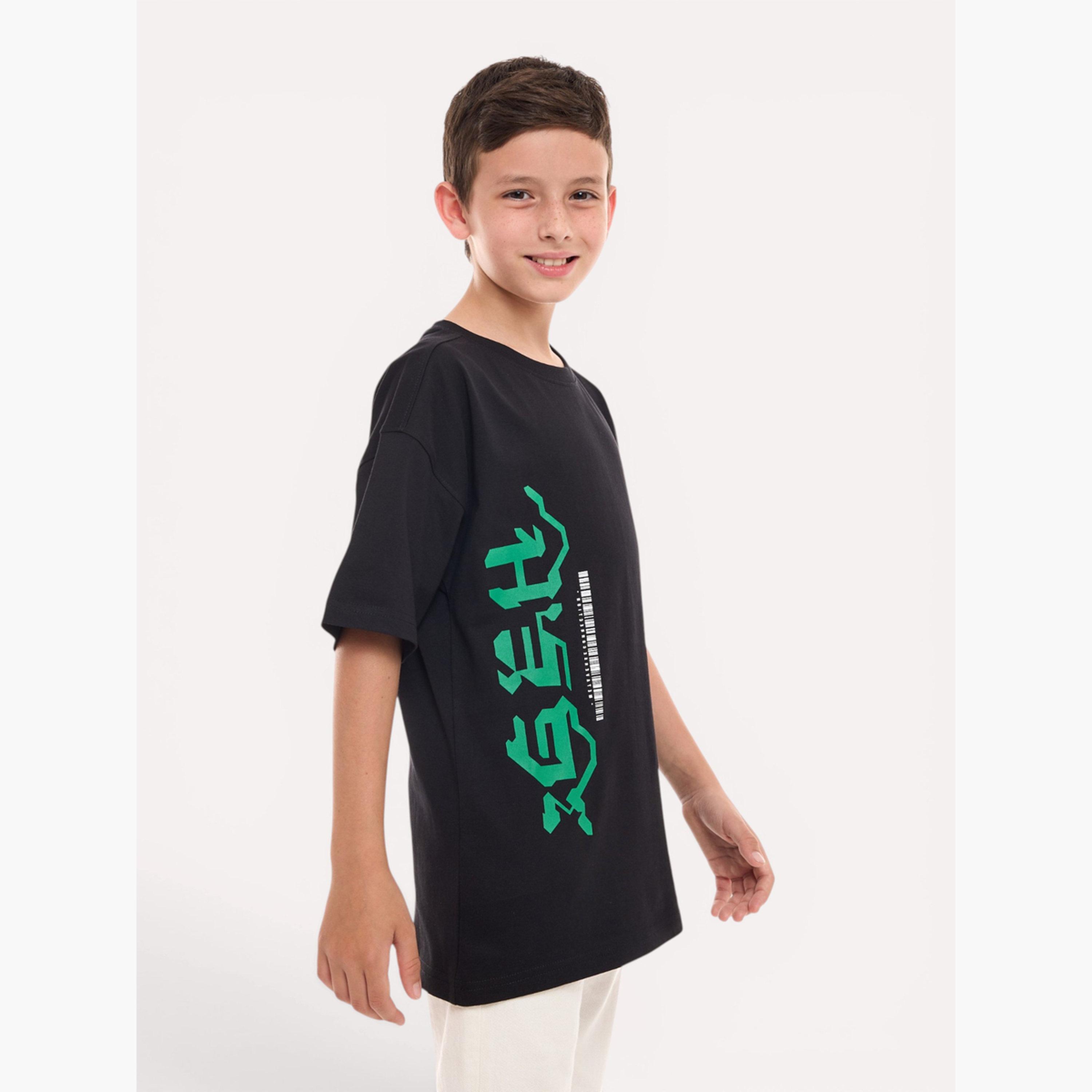 Victor and Jane X Styli Boys Round Neck Oversized T-Shirt-boys-clothing-tshirtsandpolos-image-4